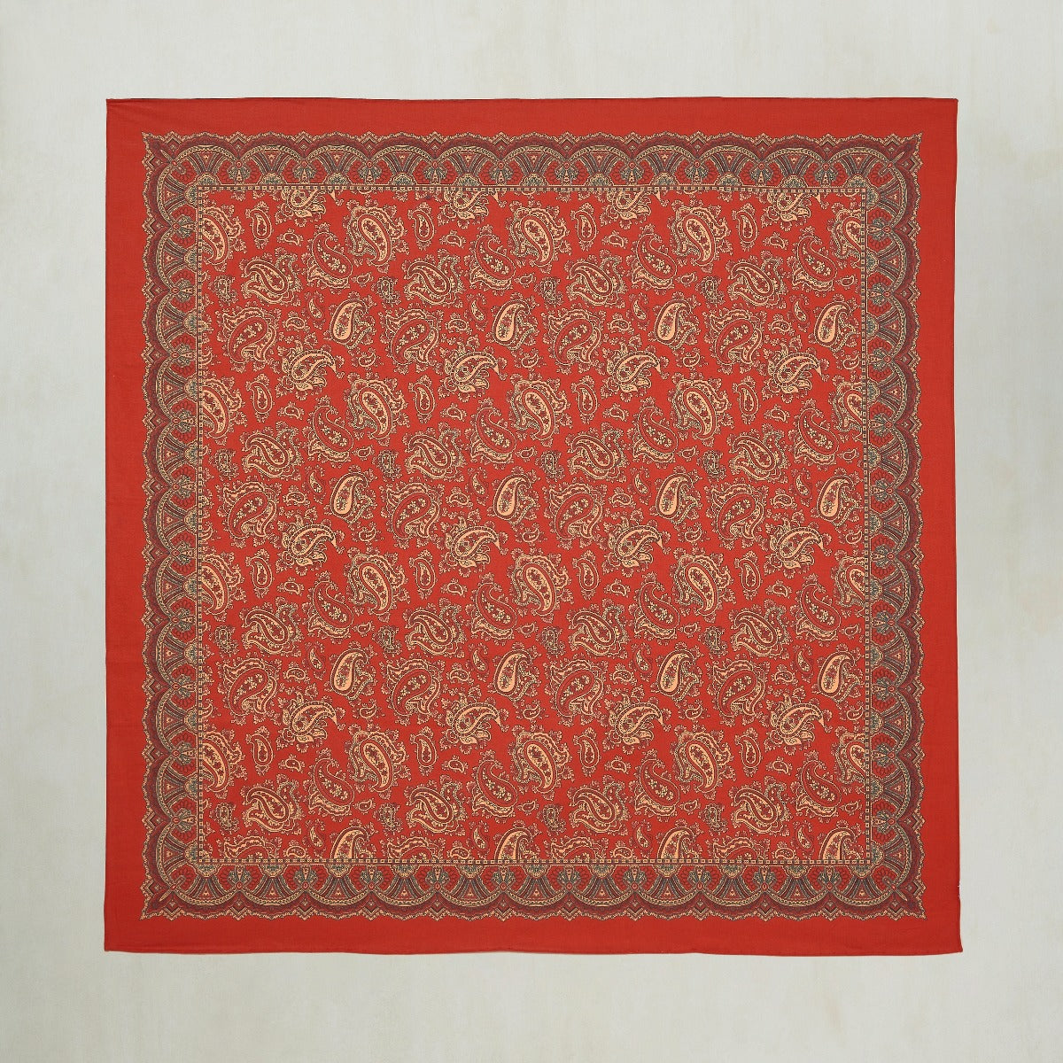 Cotton Paisley Neckerchief In Red