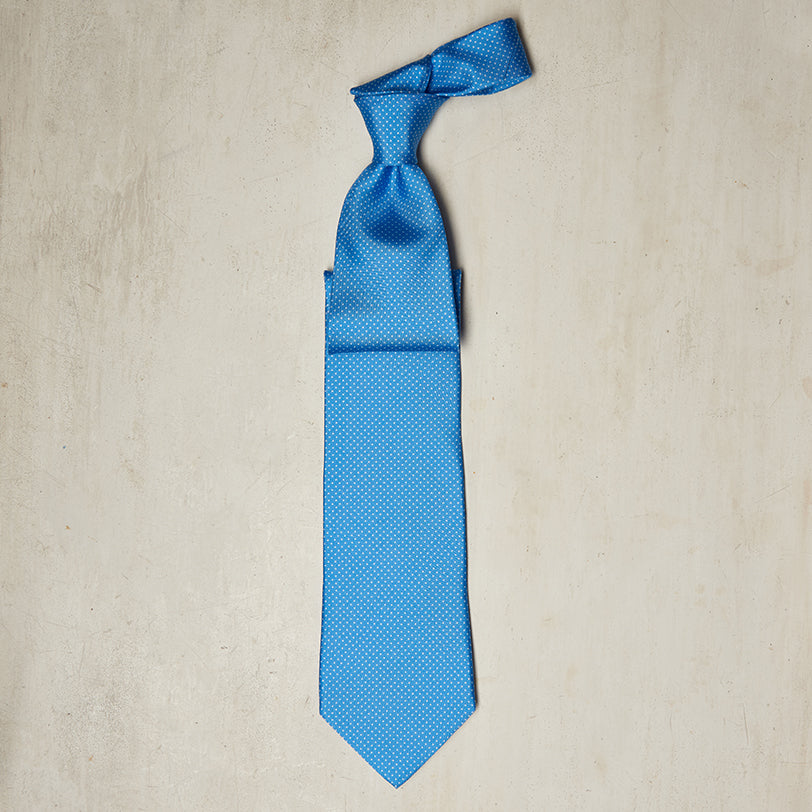 Mini Spot Printed Tie In Light Blue