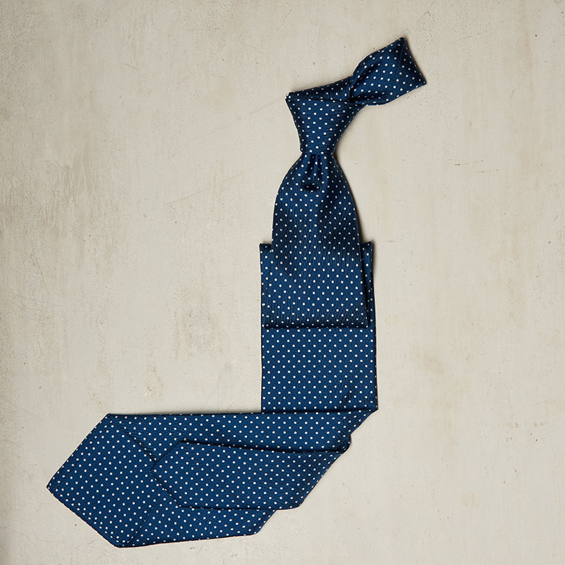 Small Spot Printed Tie In Navy