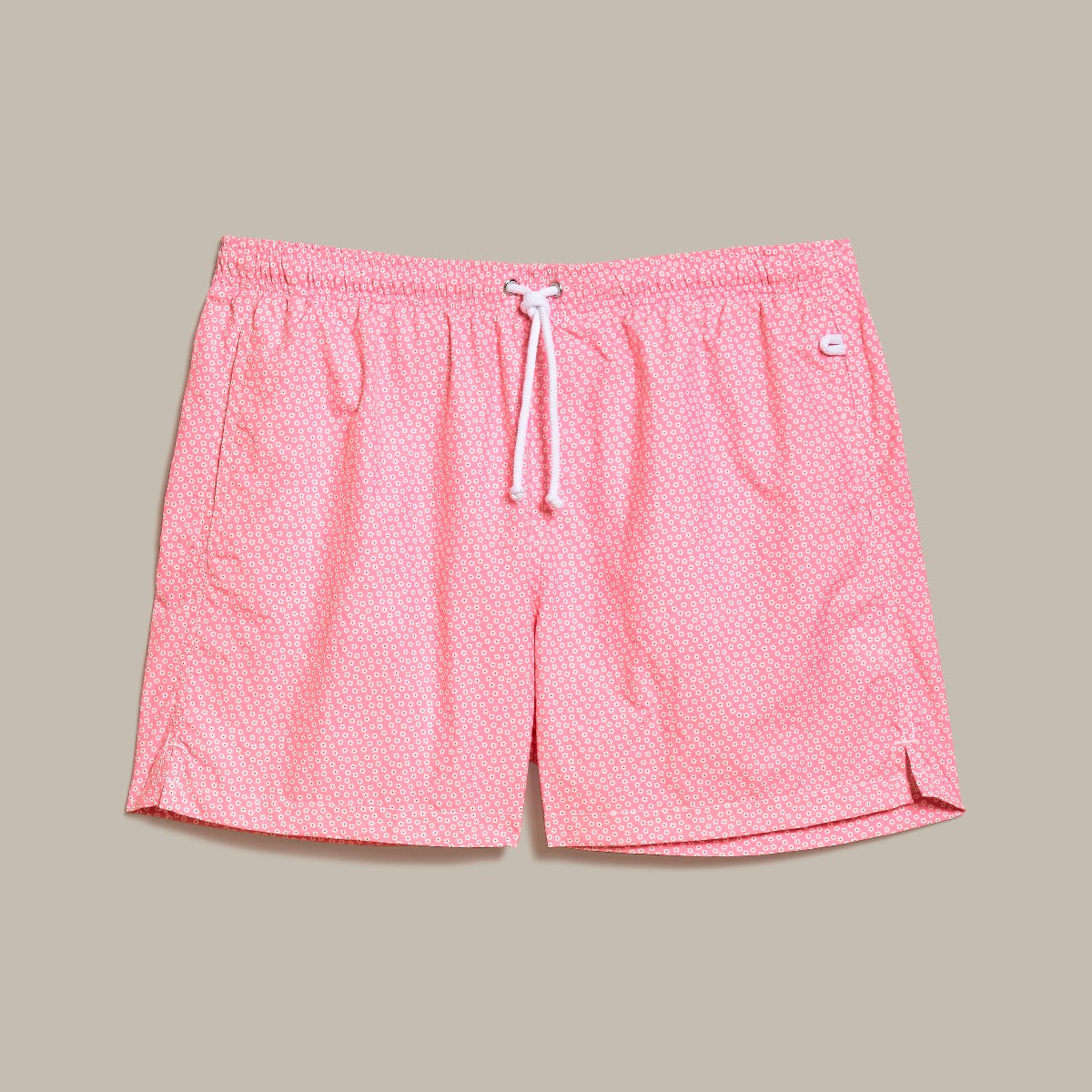 Mini Floral Print Swimming Trunks In Light Pink