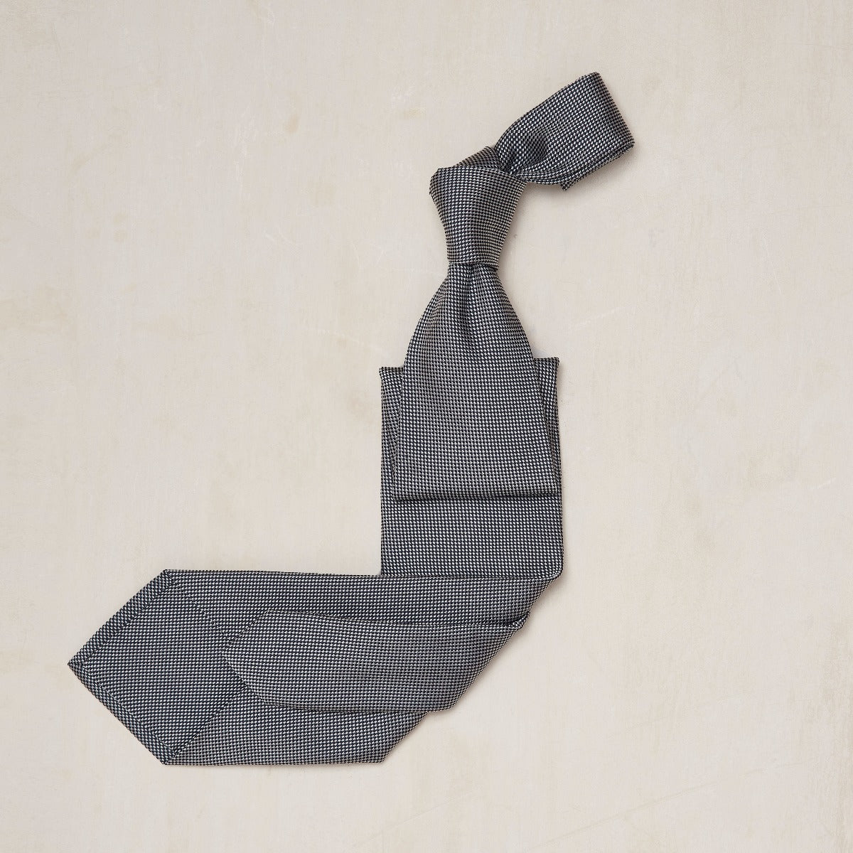 Mini Square Woven Tie In Navy