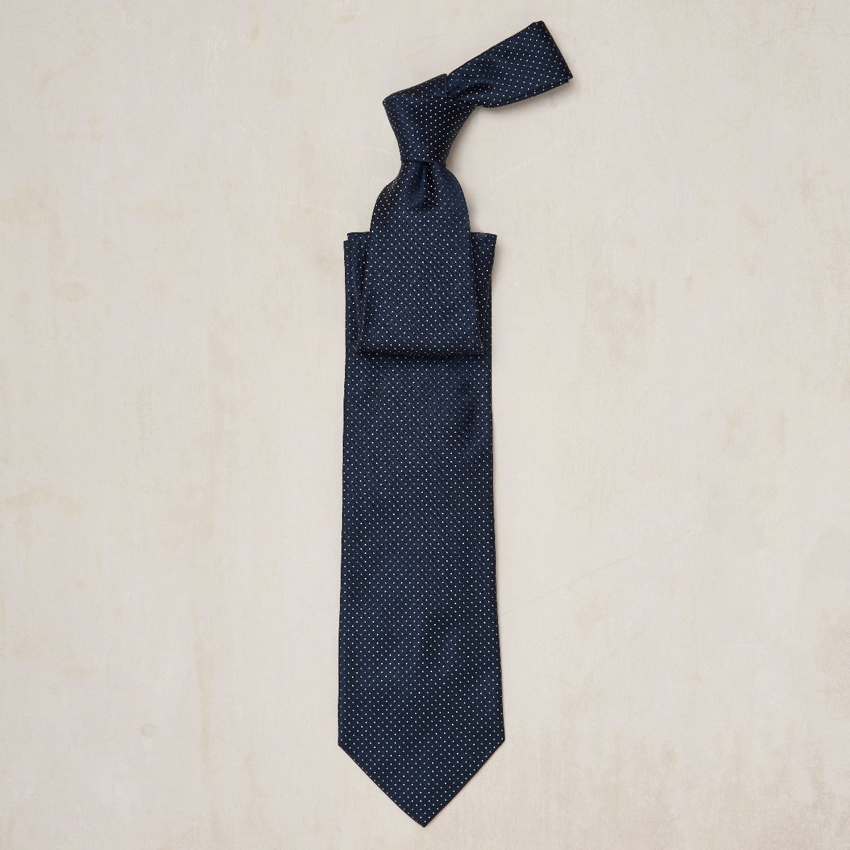 Mini Dot Woven Tie In Navy