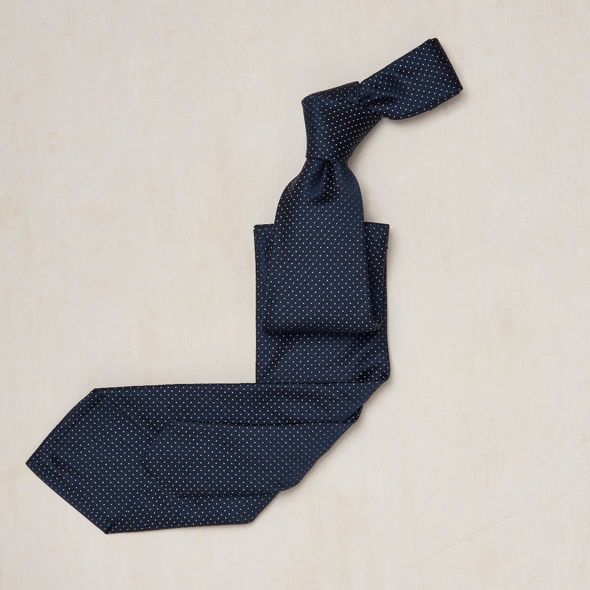 Mini Dot Woven Tie In Navy