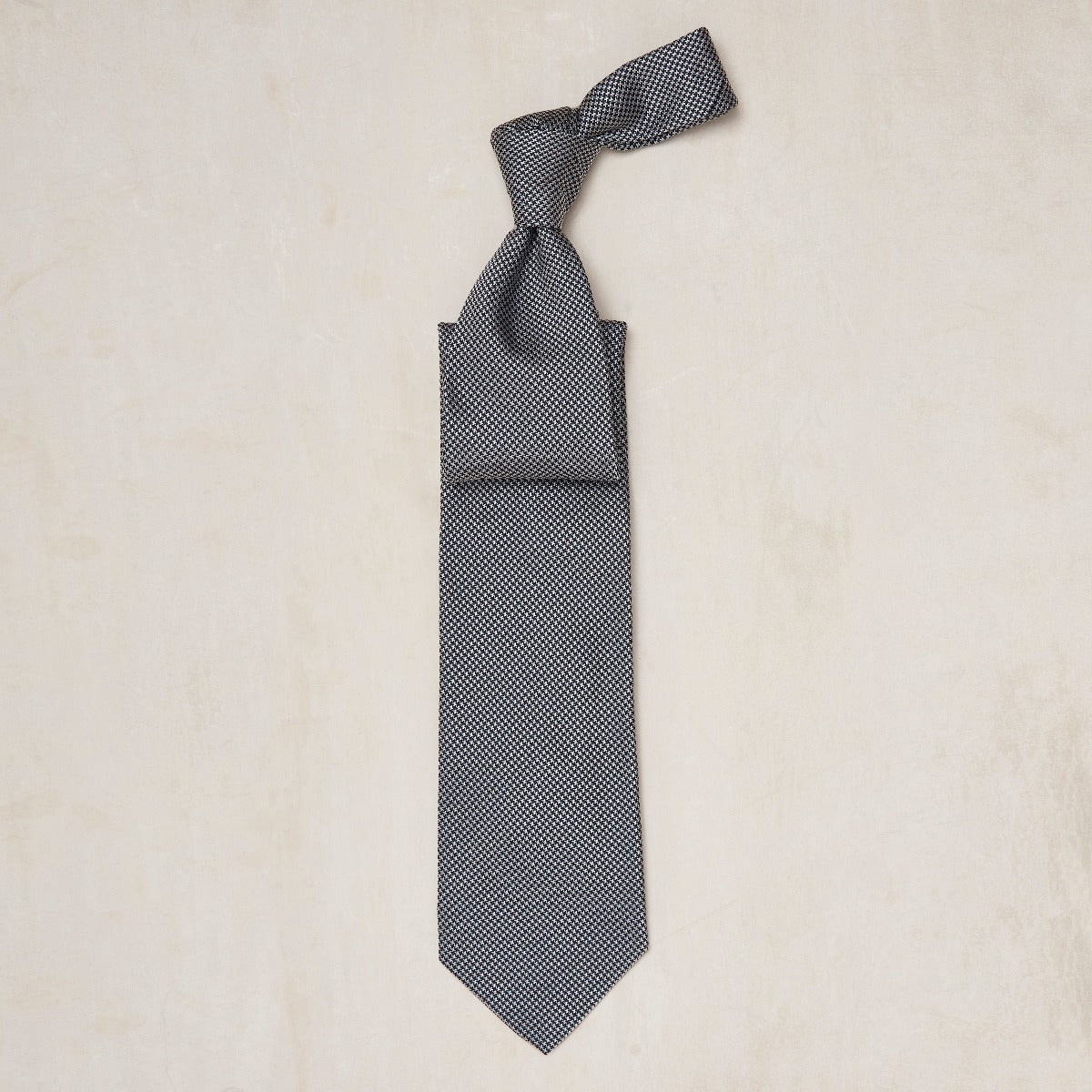 Puppytooth Woven Tie In Navy