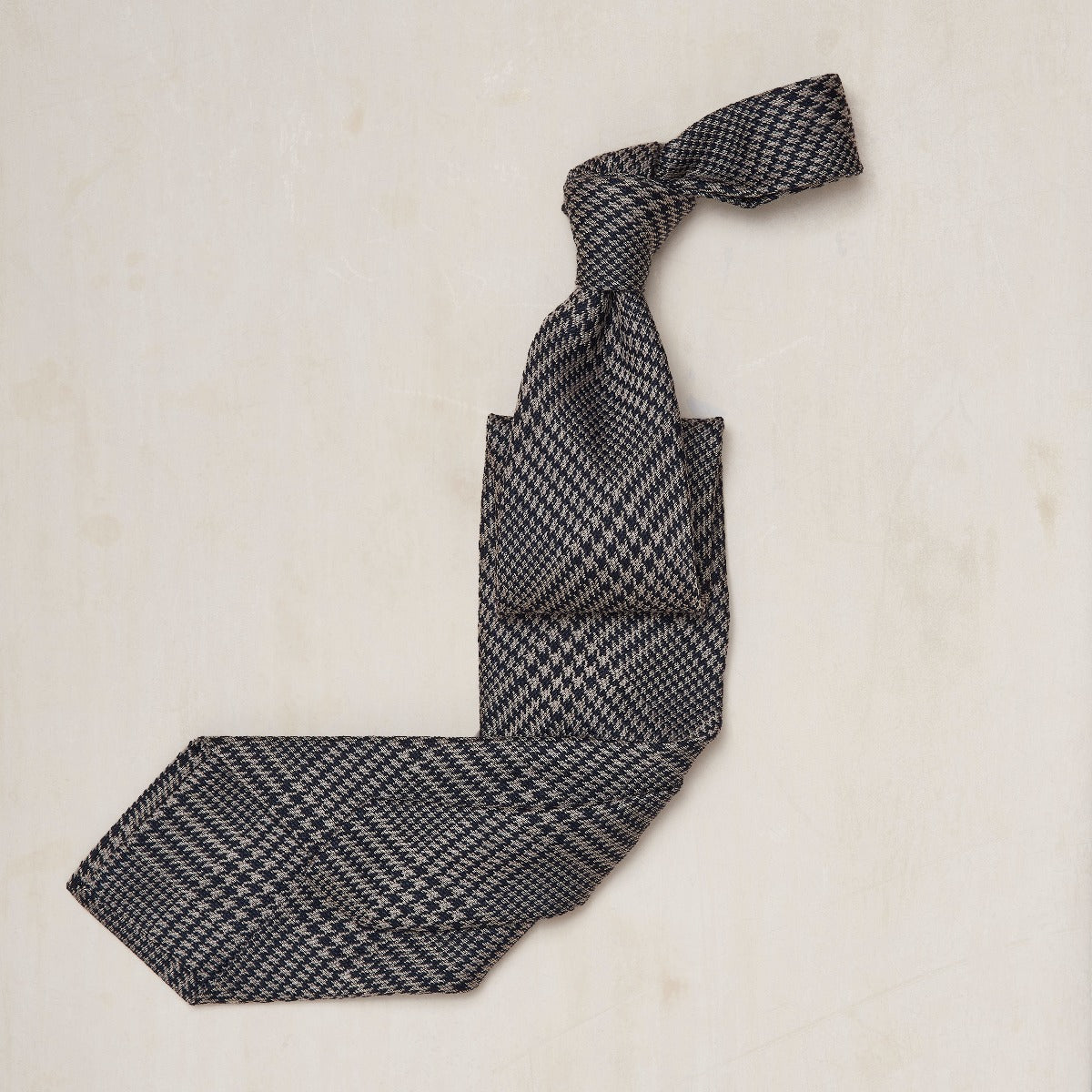 Prince of Wales Check Woven Tie In Natural