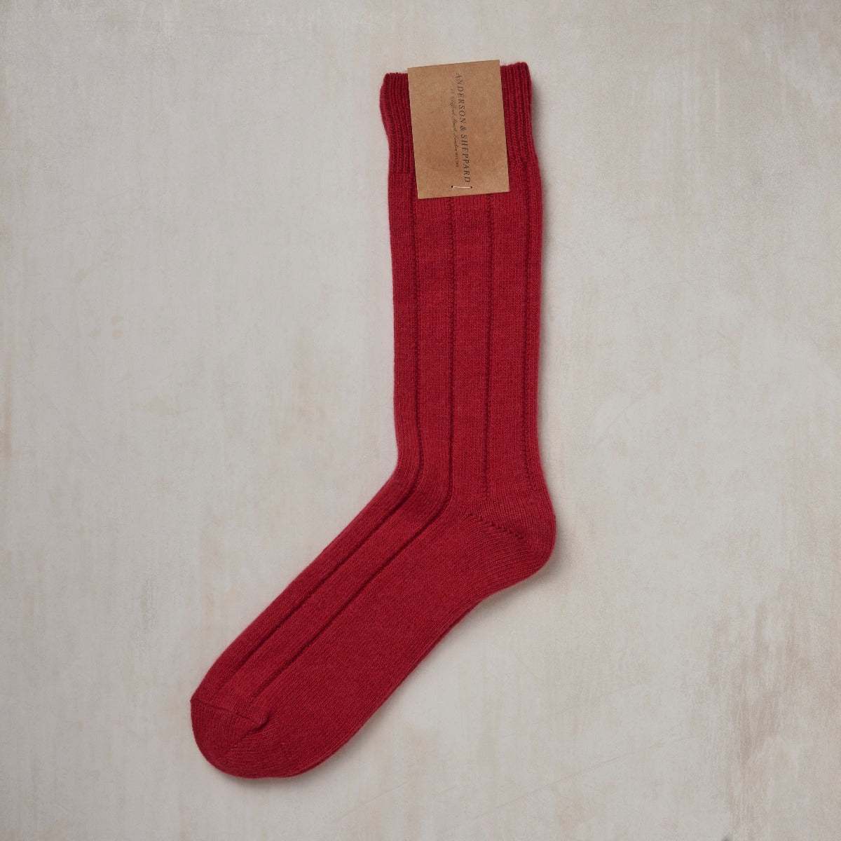 Soft Shetland And Cashmere Socks In Red