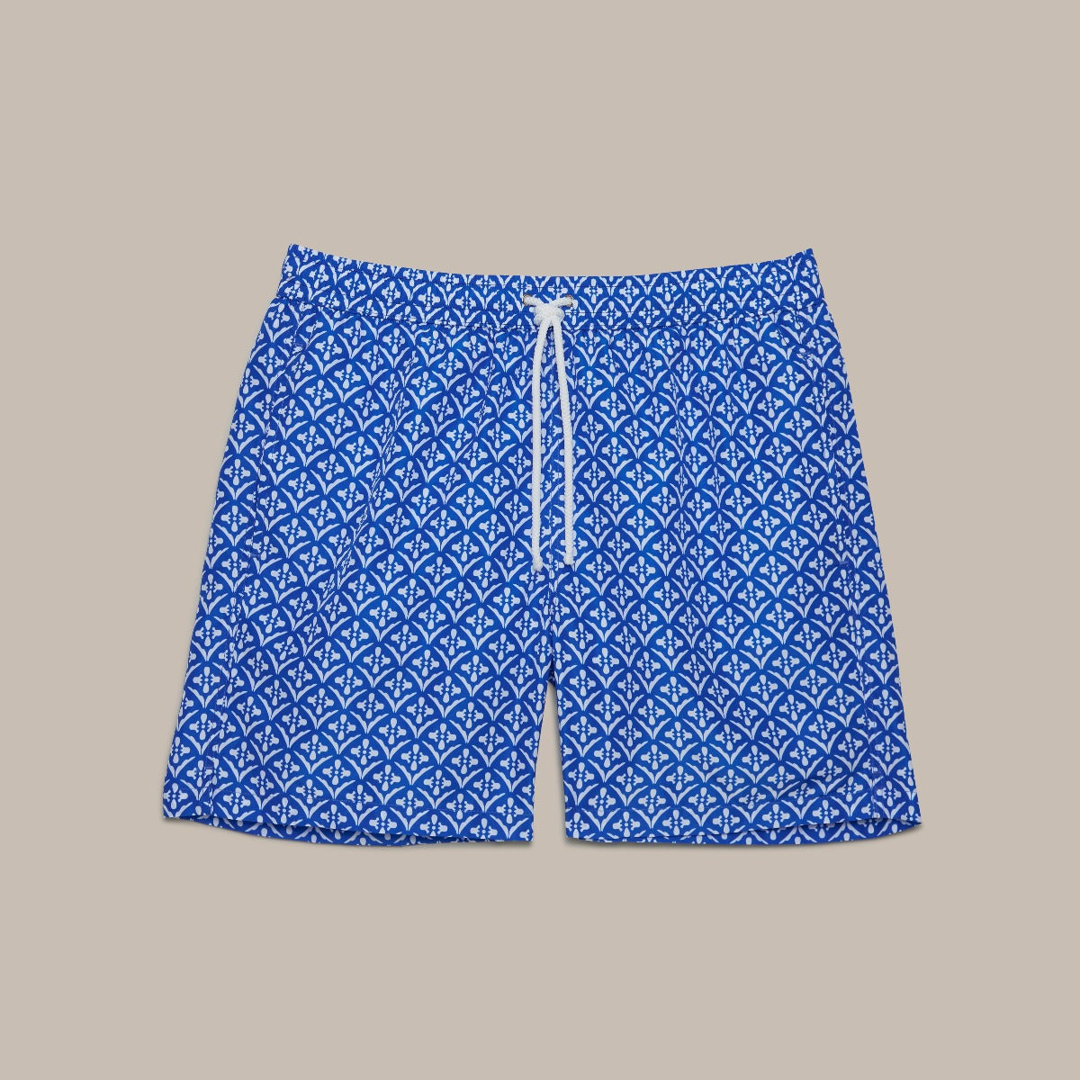 Tile Print Swimming Shorts In Blue