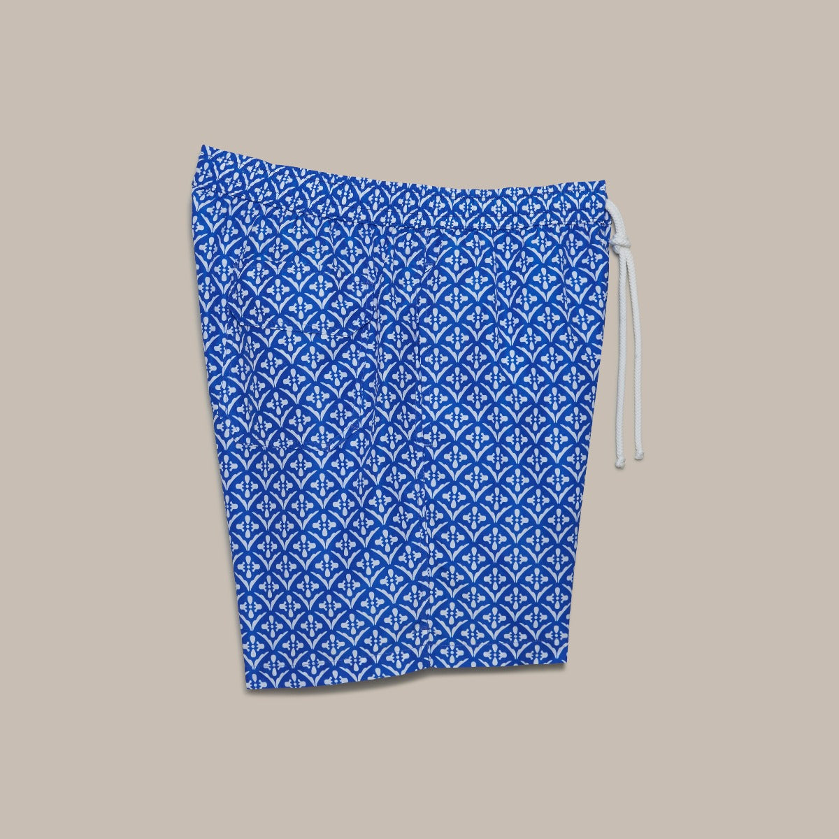 Tile Print Swimming Shorts In Blue