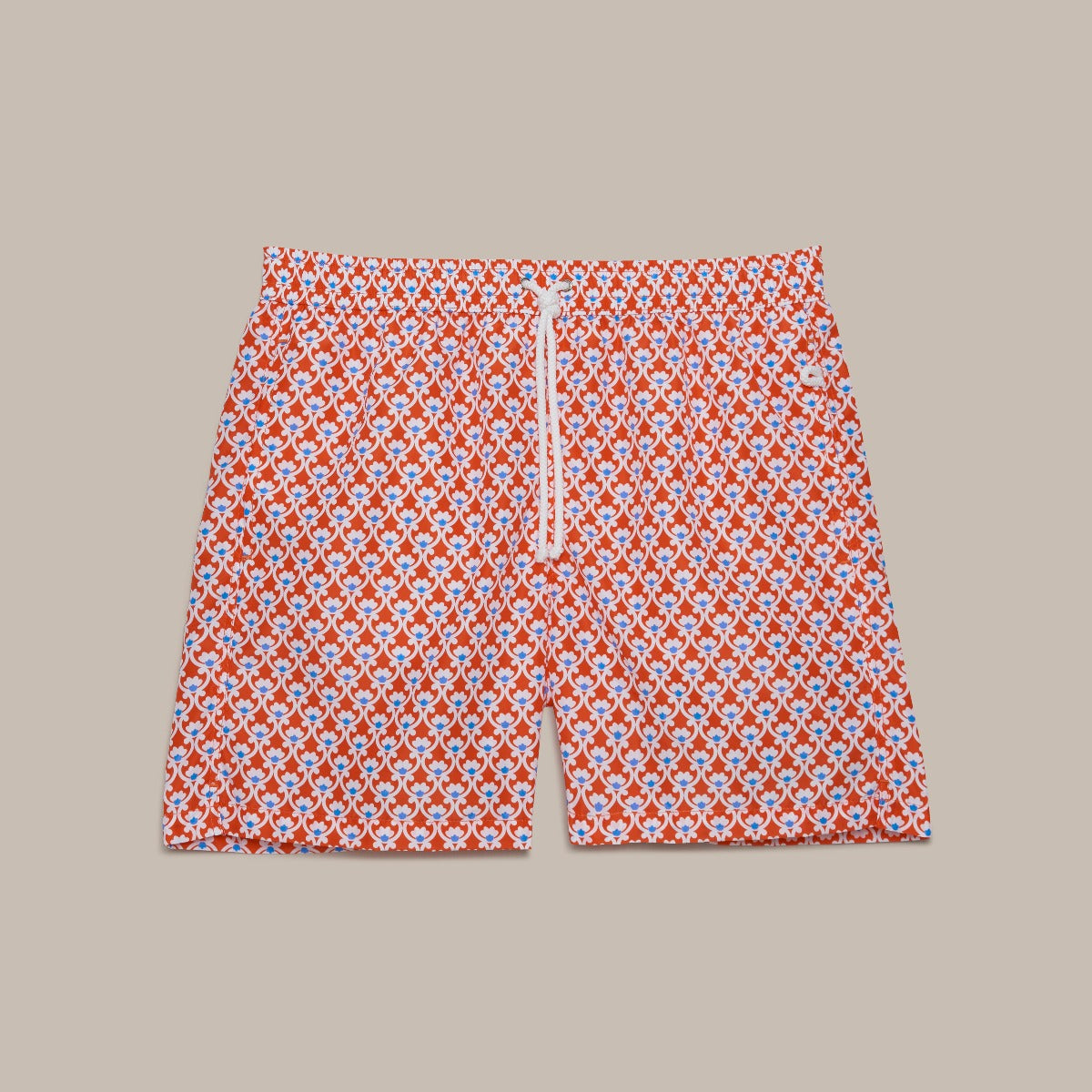 Mosaic Print Swimming Shorts Orange