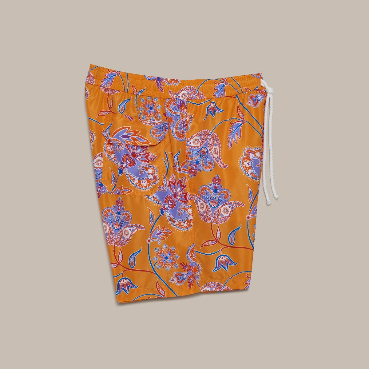 Paisley Print Swimming Shorts In Orange