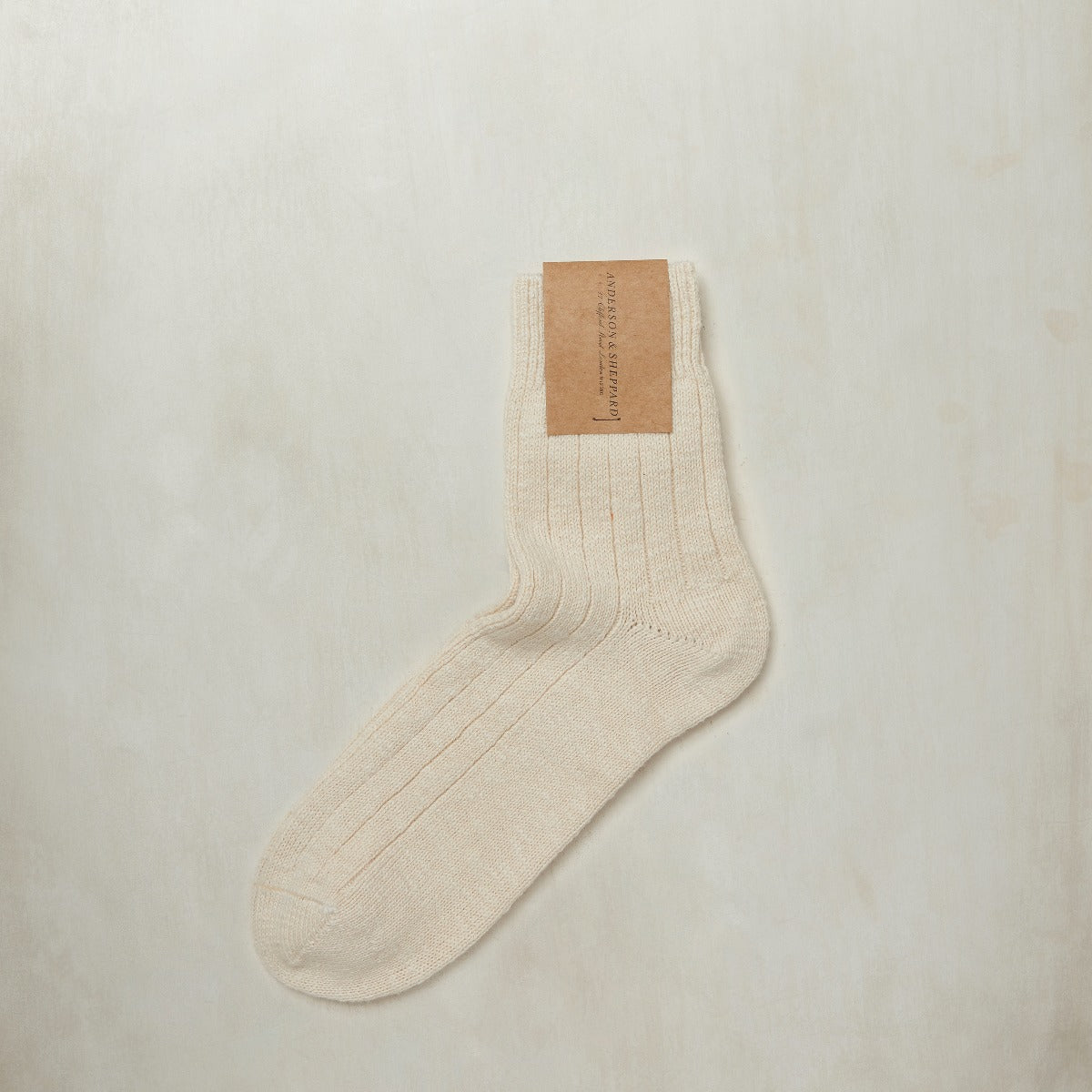 Cotton Ribbed Socks In Cream