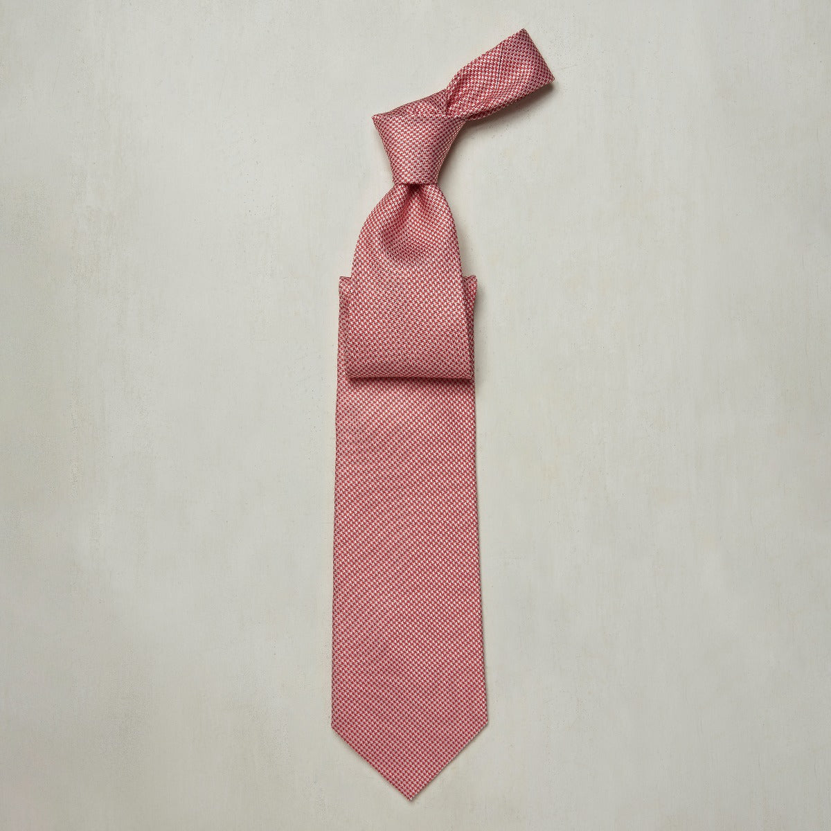 Puppy Tooth Silk Woven Tie In Red