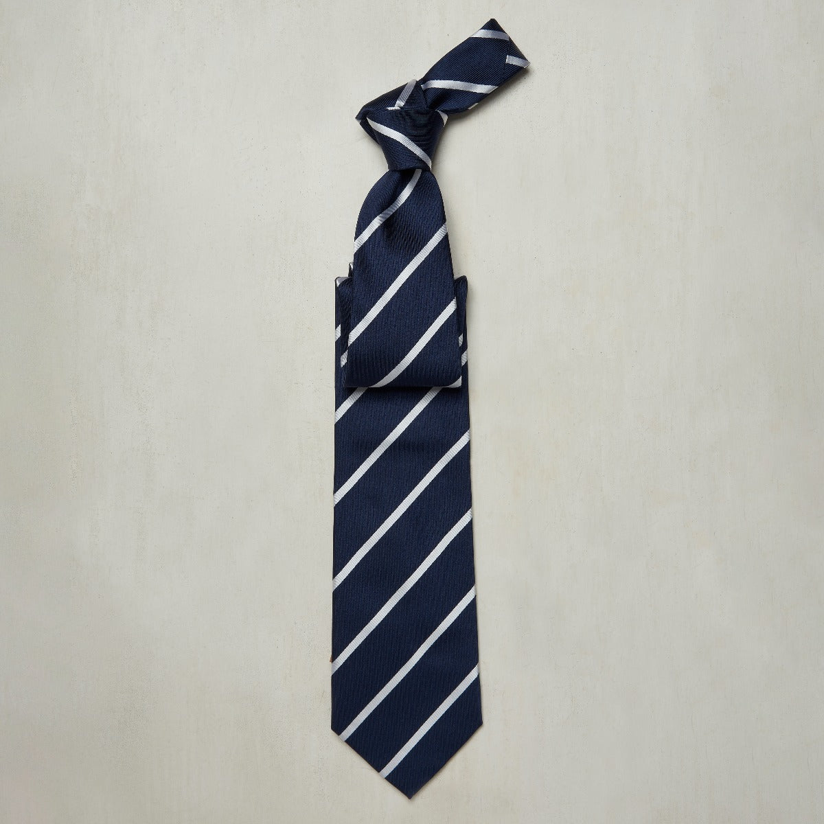 Silk Tie With Thin Stripe In Navy