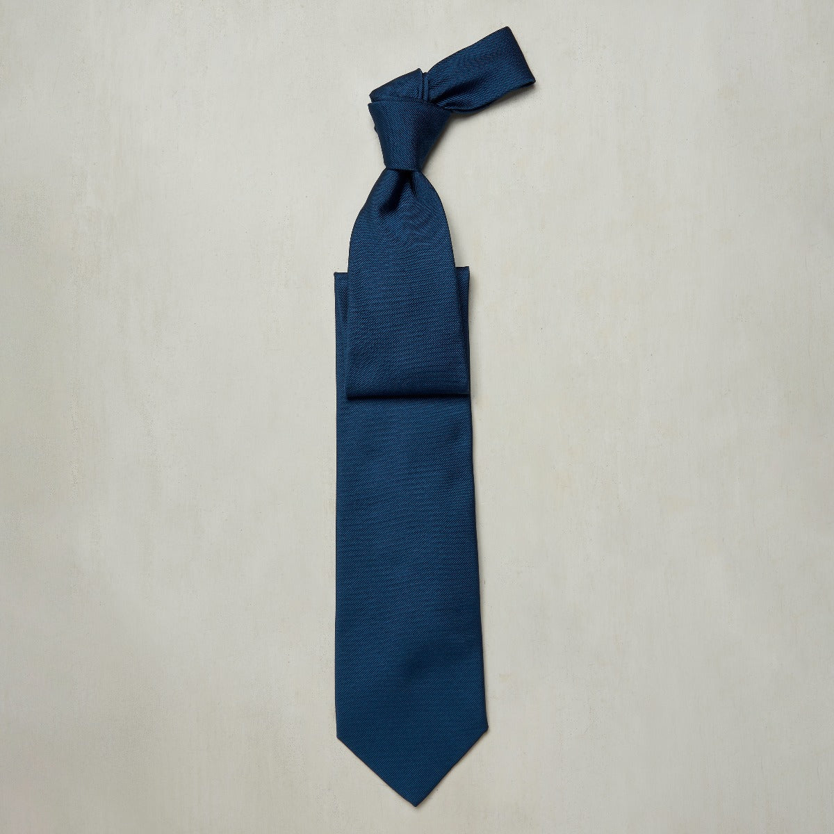 Plain Silk Tie In Dark Blue