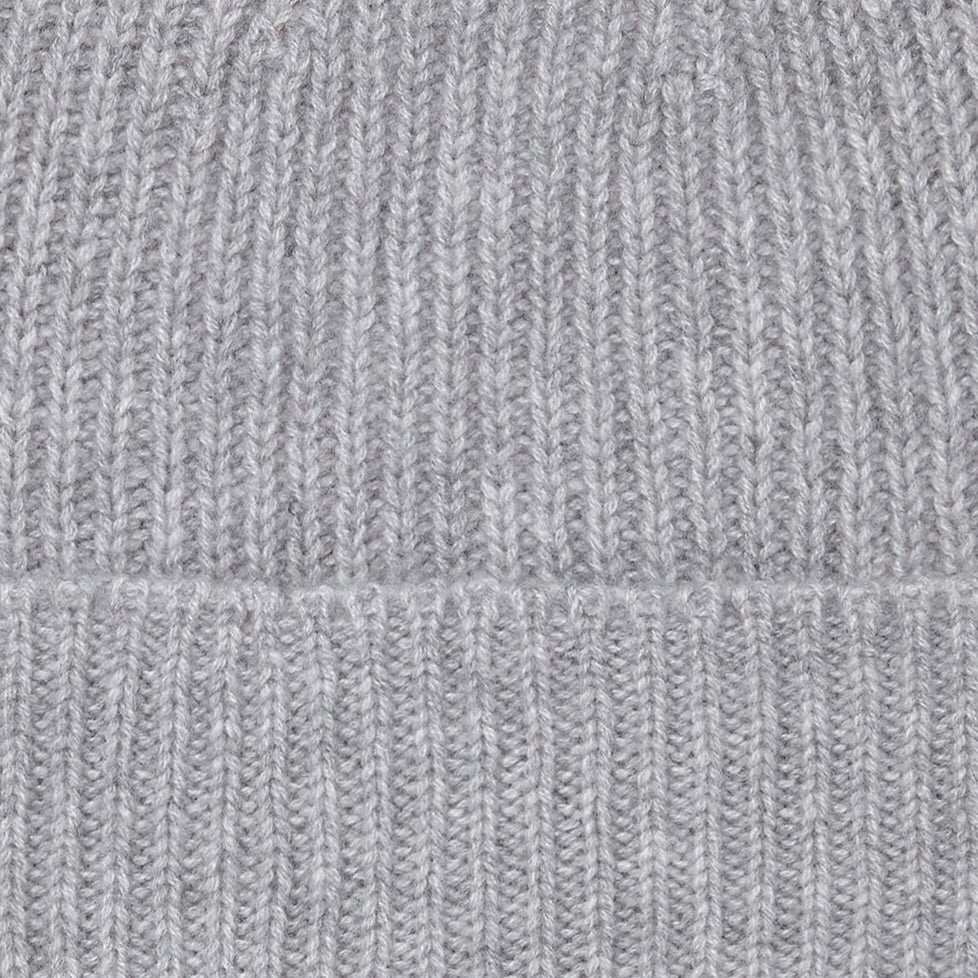 Ribbed Knit Cashmere Hat In Light Grey