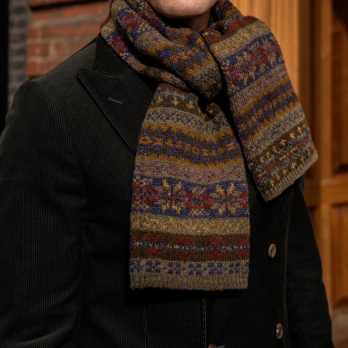 Fair Isle Knitted Scarf