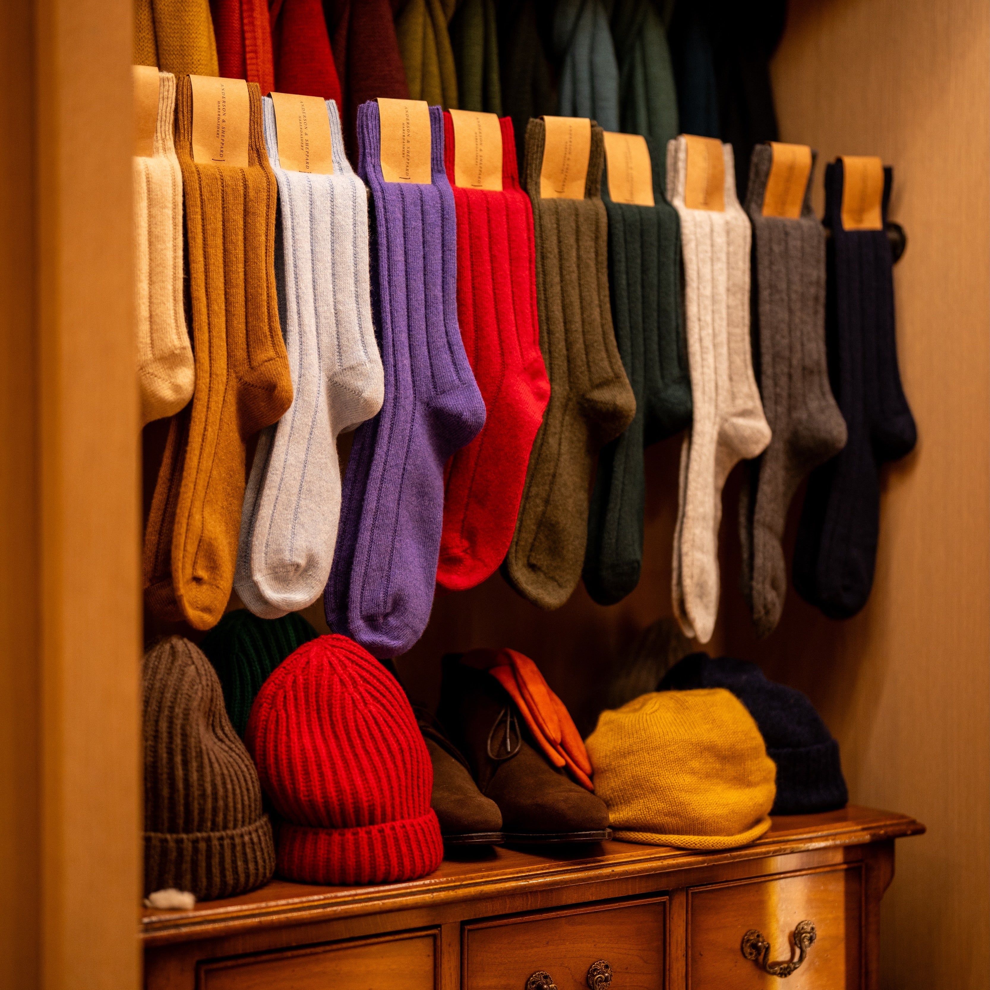 Soft Shetland And Cashmere Socks In Grey