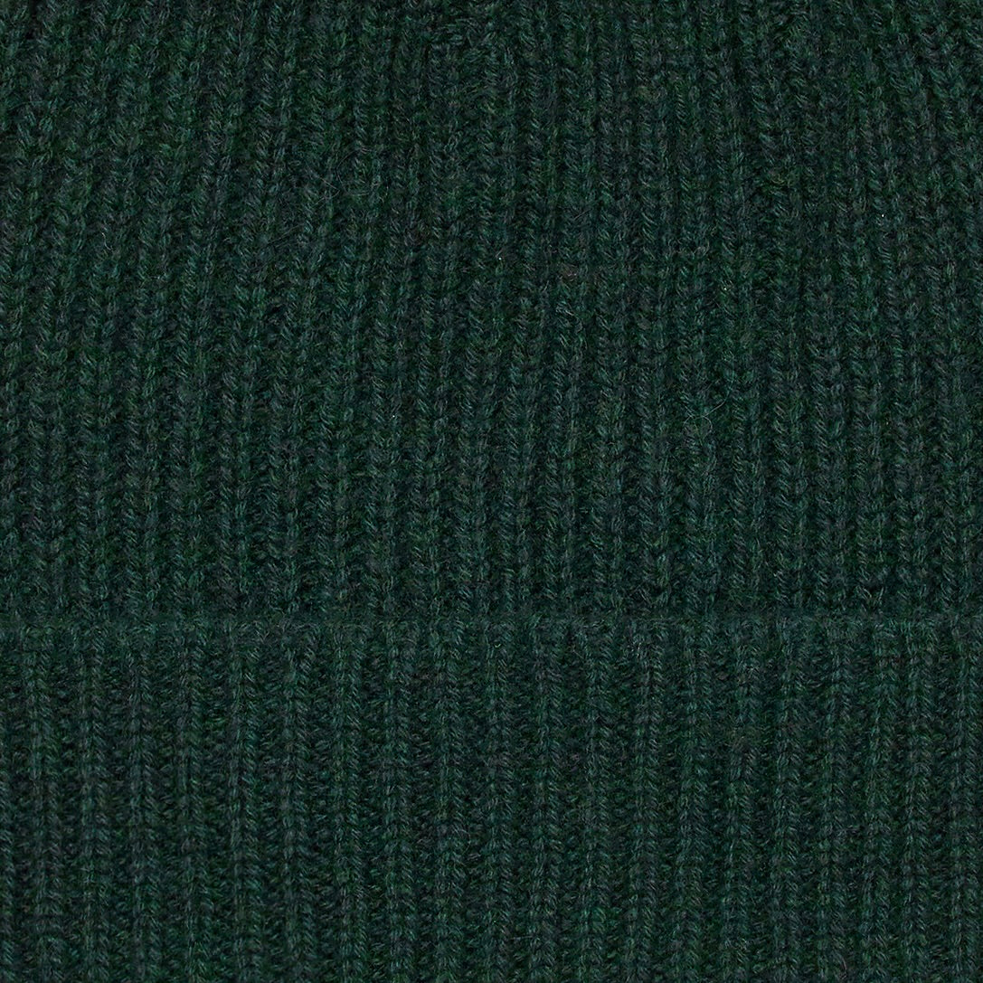Ribbed Knit Cashmere Hat In Dark Green