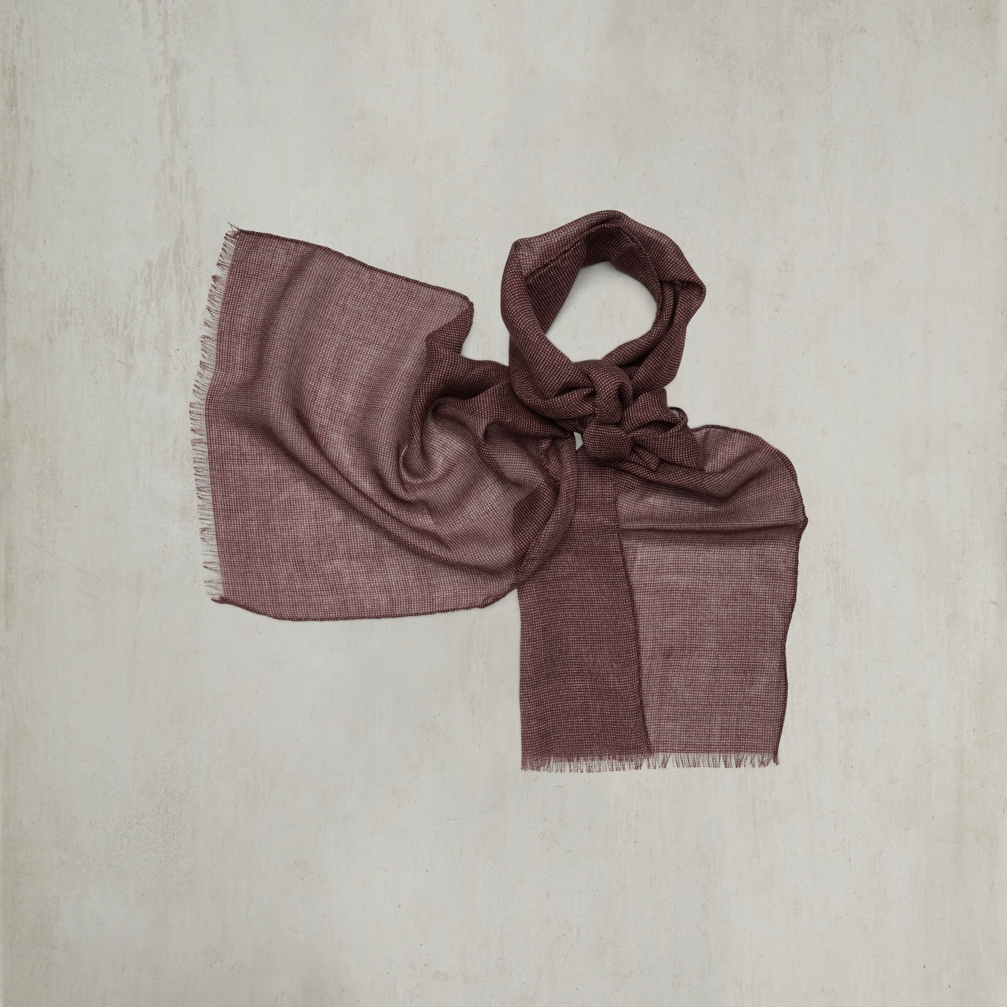 Wool And Silk Birdseye Scarf In Burgundy