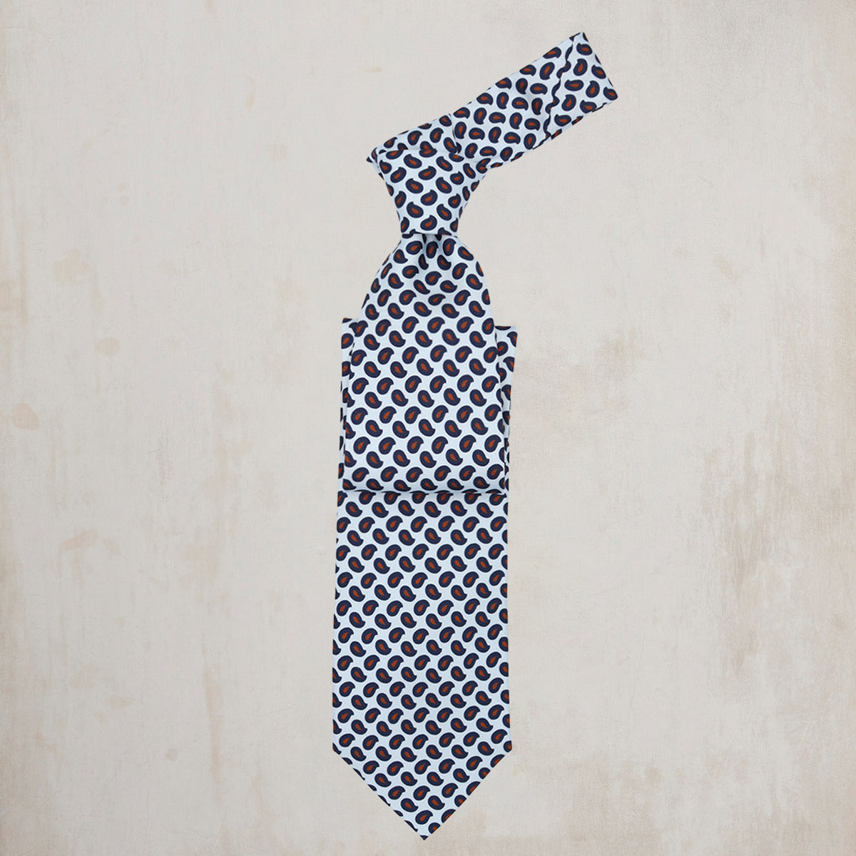 Bold Paisley Tie in Silver Blue