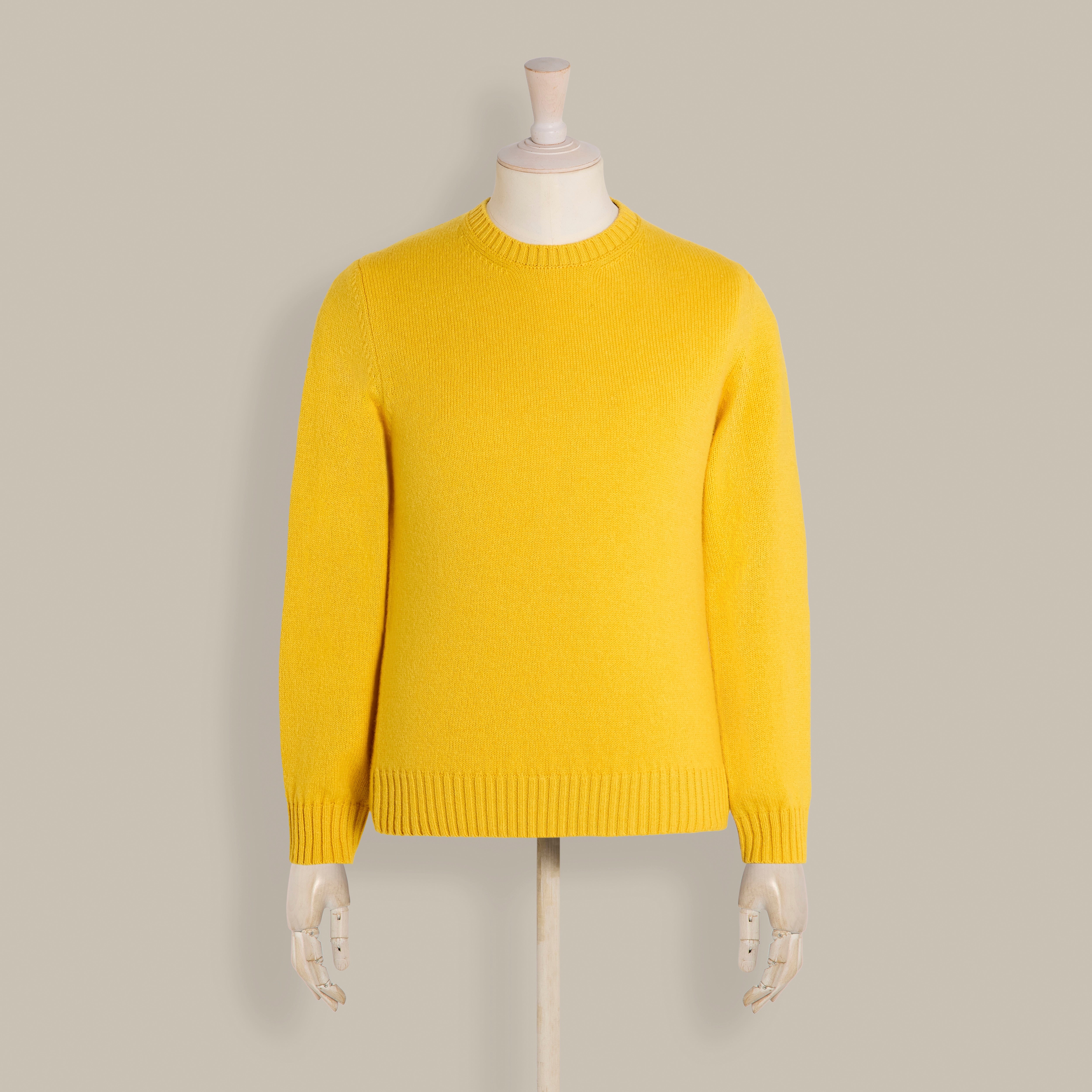 Cashmere Crew Neck Sweater in Yellow