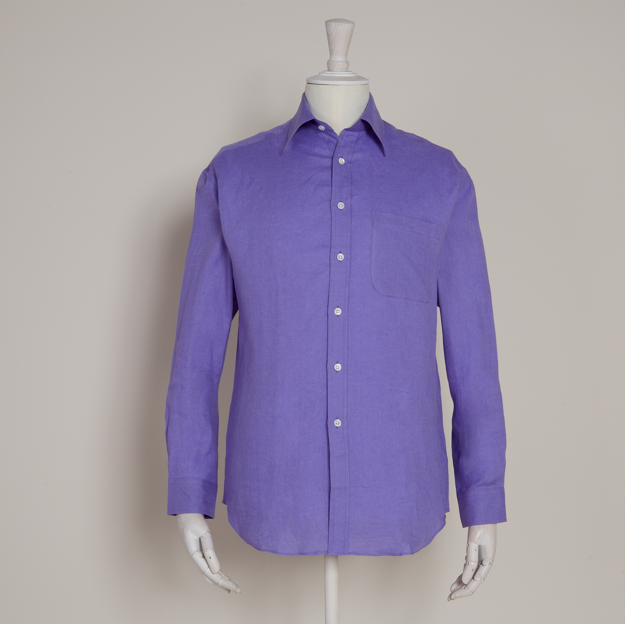 Classic Fit Linen Shirt In Lilac