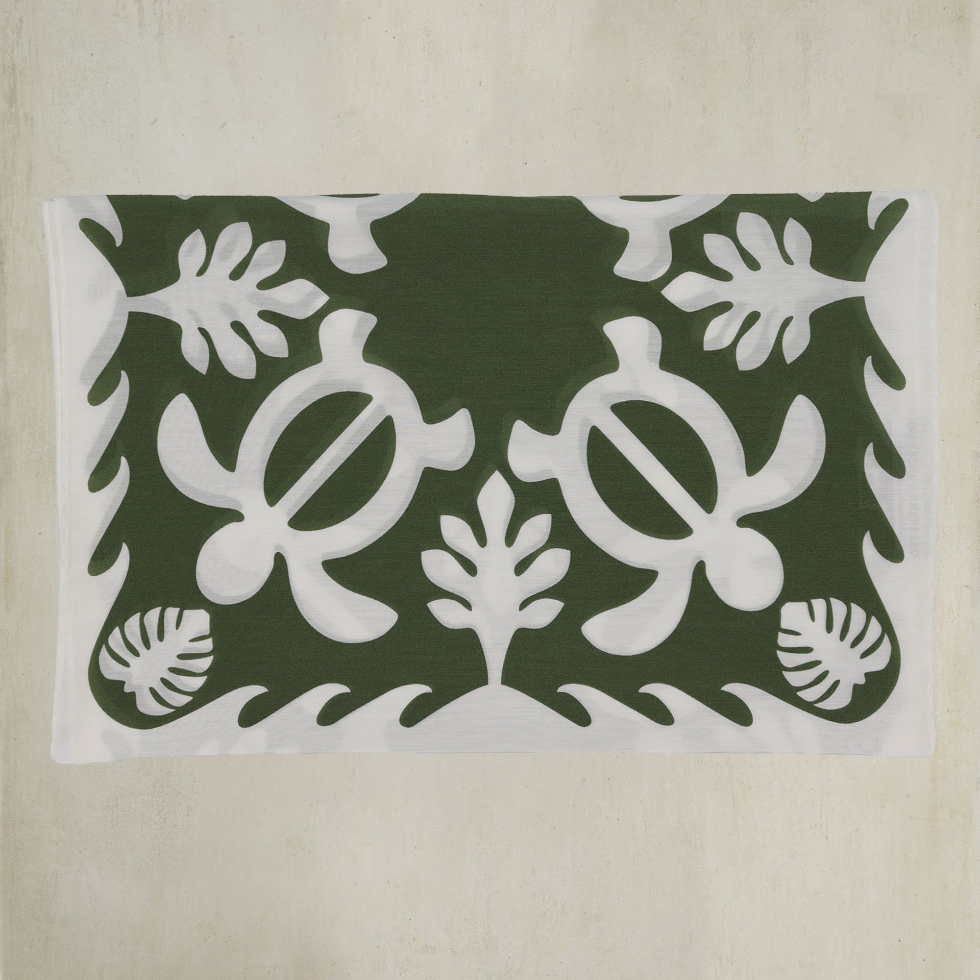 Cotton And Silk Turtle Print Scarf in Green