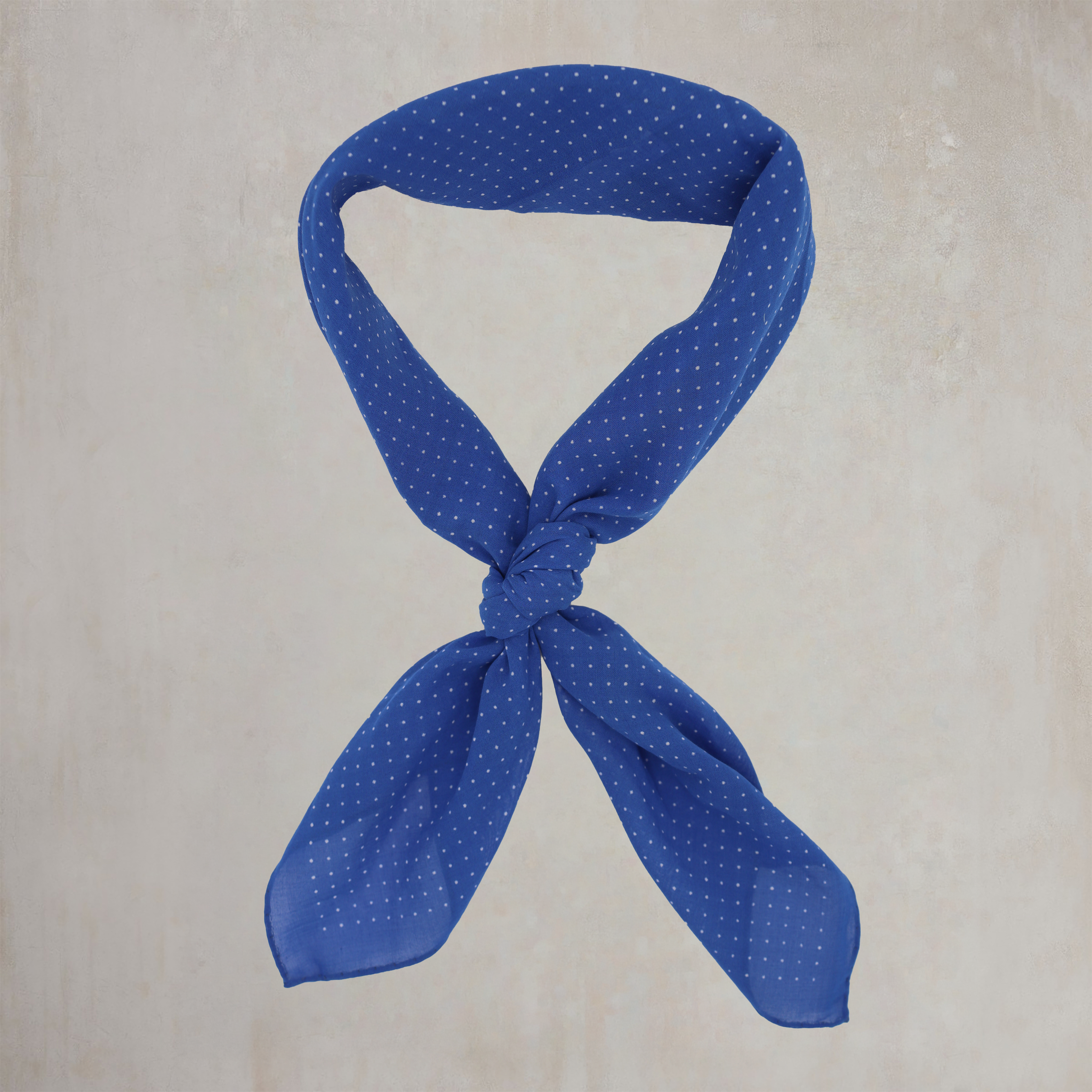 Cotton Spotted Neckerchief in Blue and White