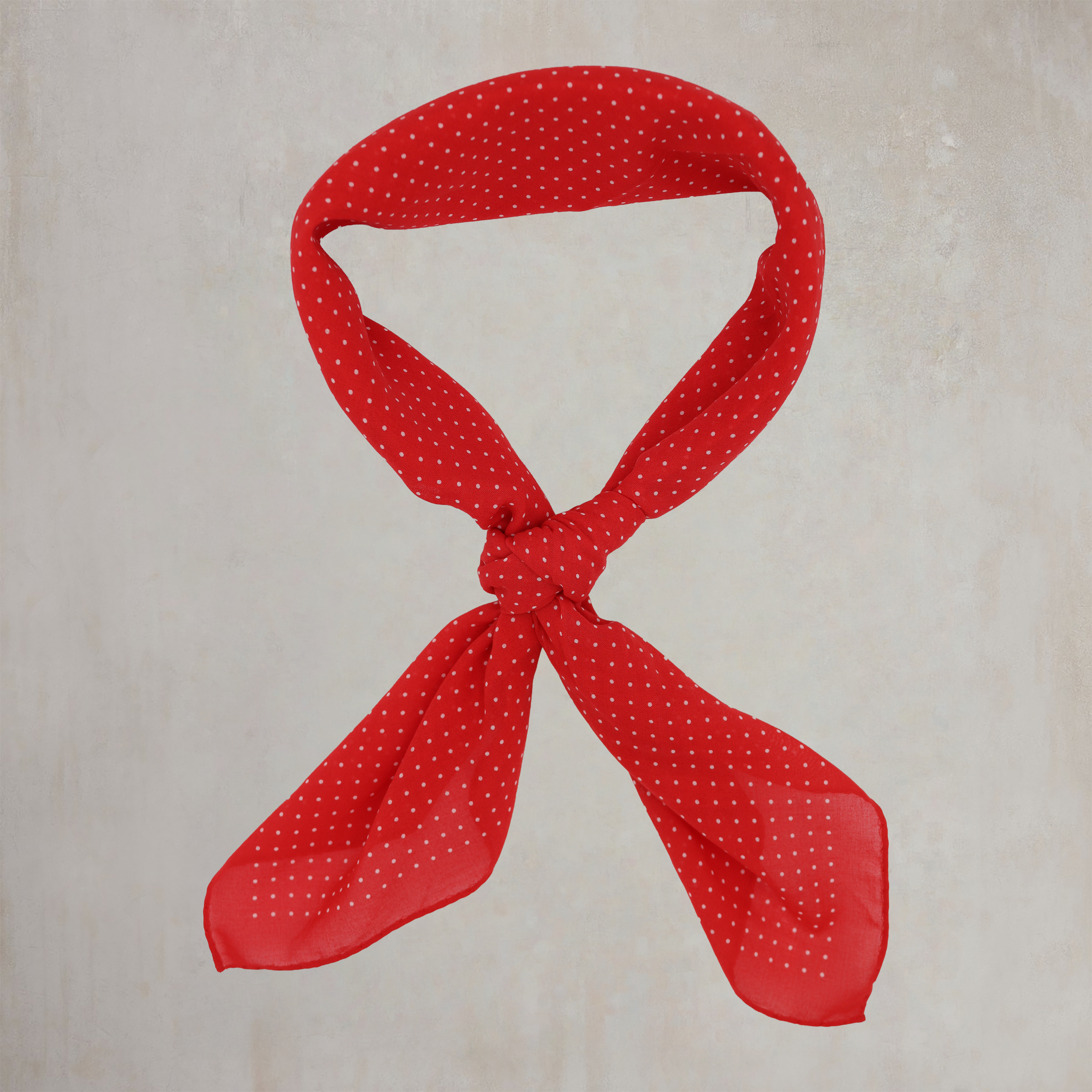 Cotton Spotted Neckerchief in Red and White