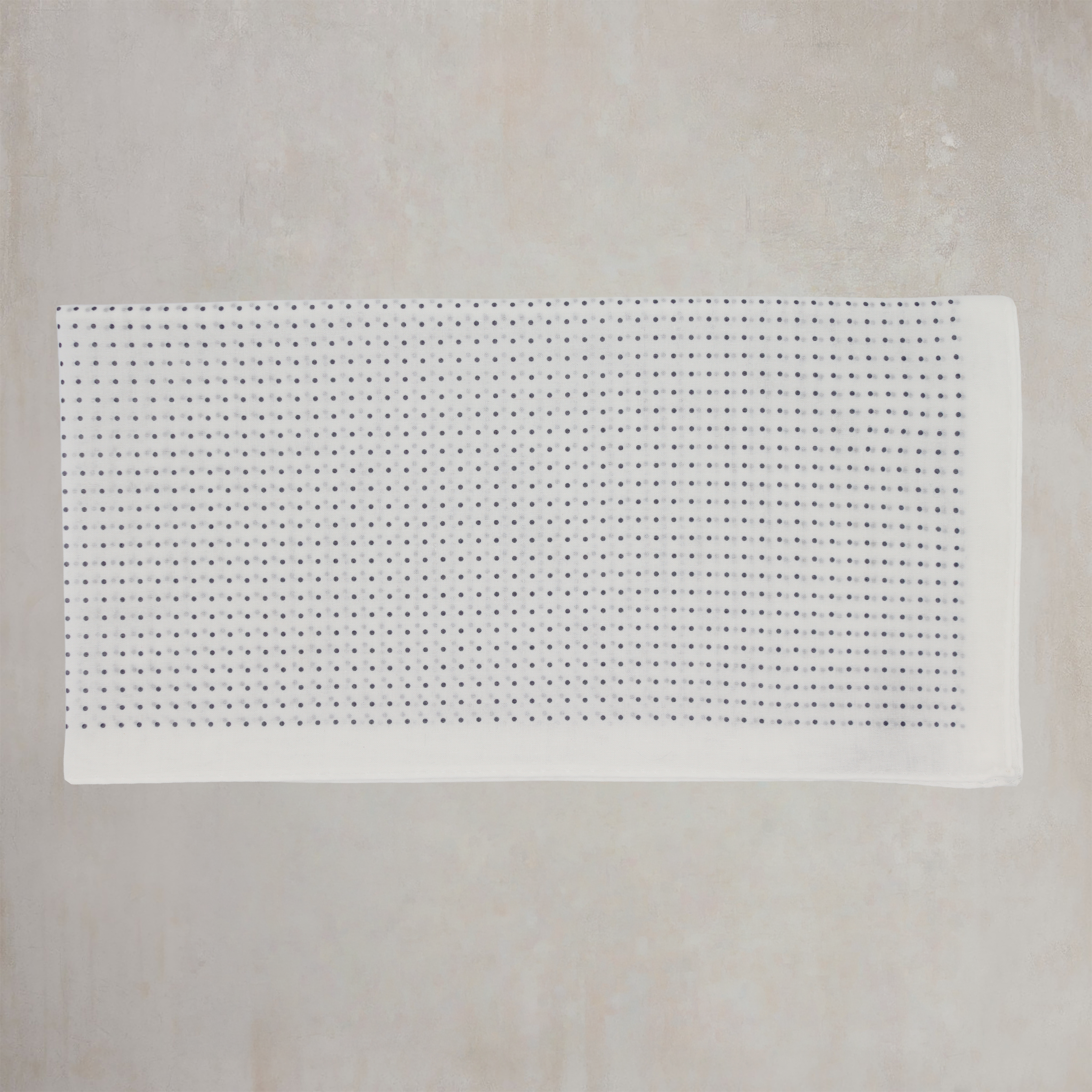 Cotton Spotted Neckerchief in White and Navy