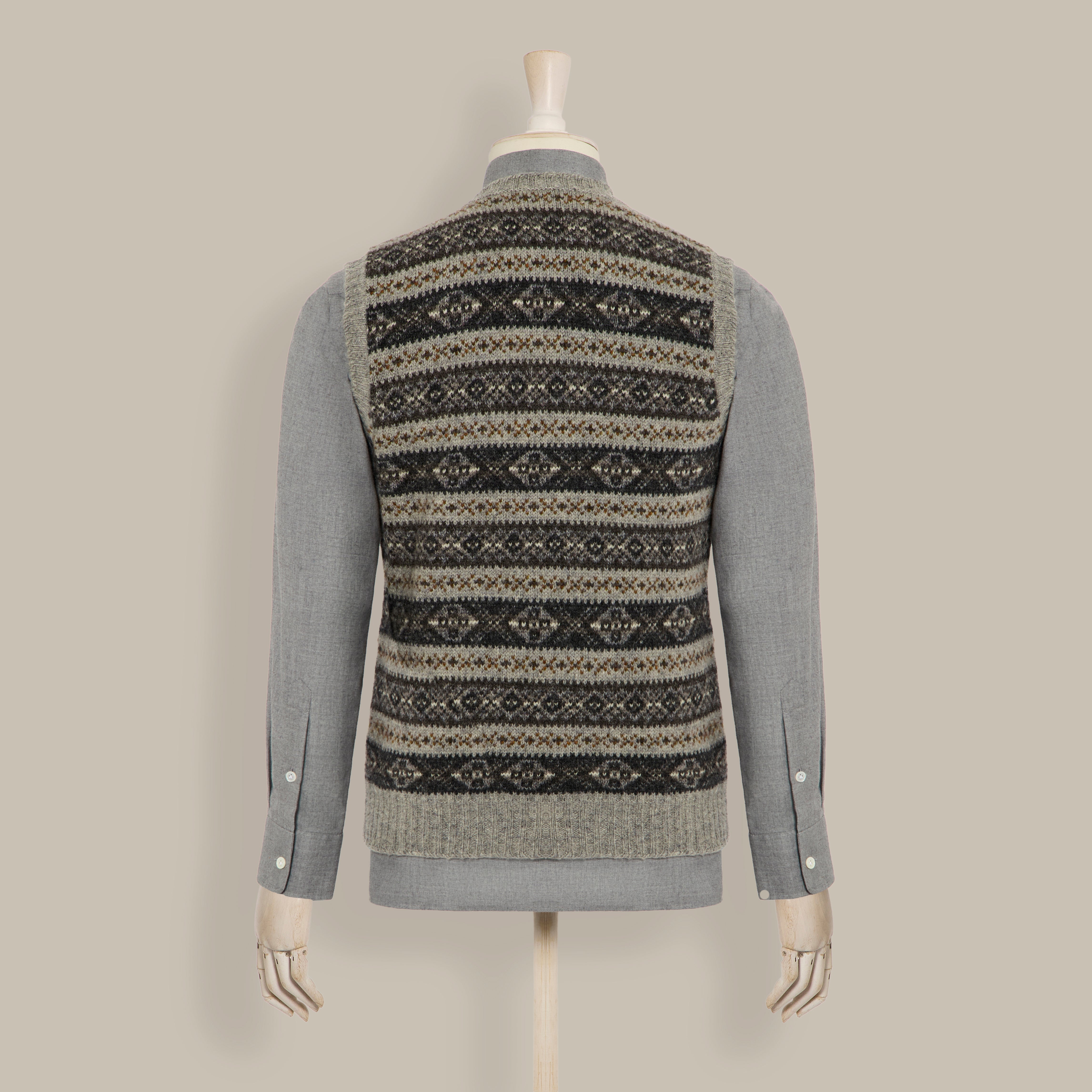 Fair Isle Slipover In Grey