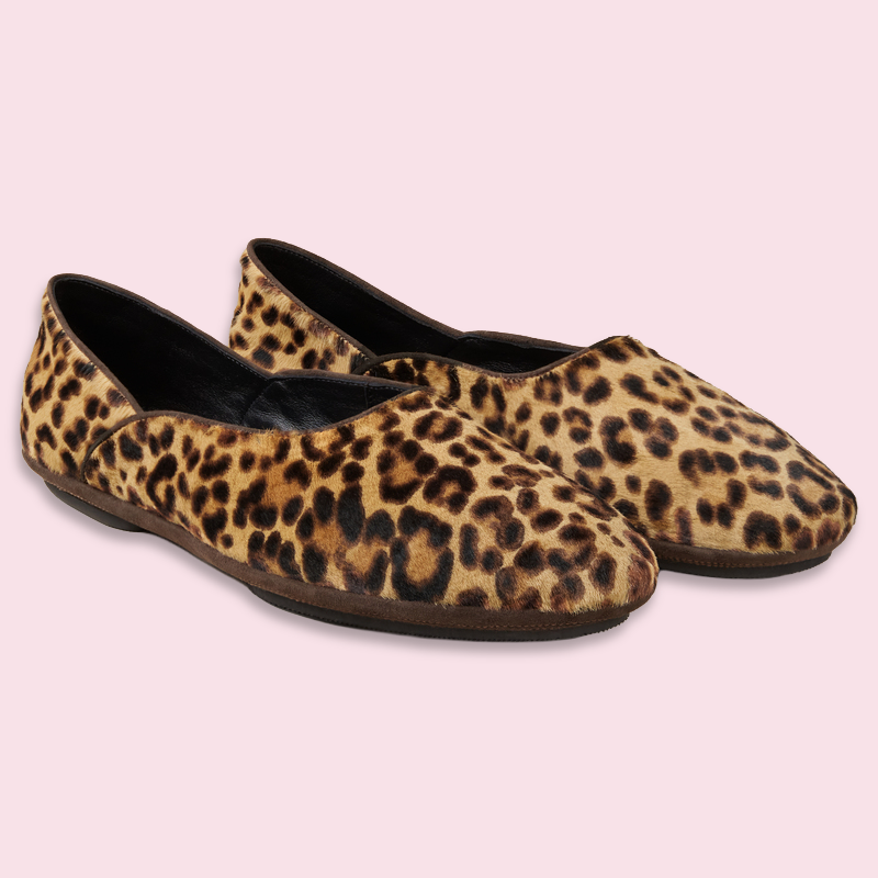 George Cortina For Anderson & Sheppard Women's Narrow Pony Print Slippers In Light Brown