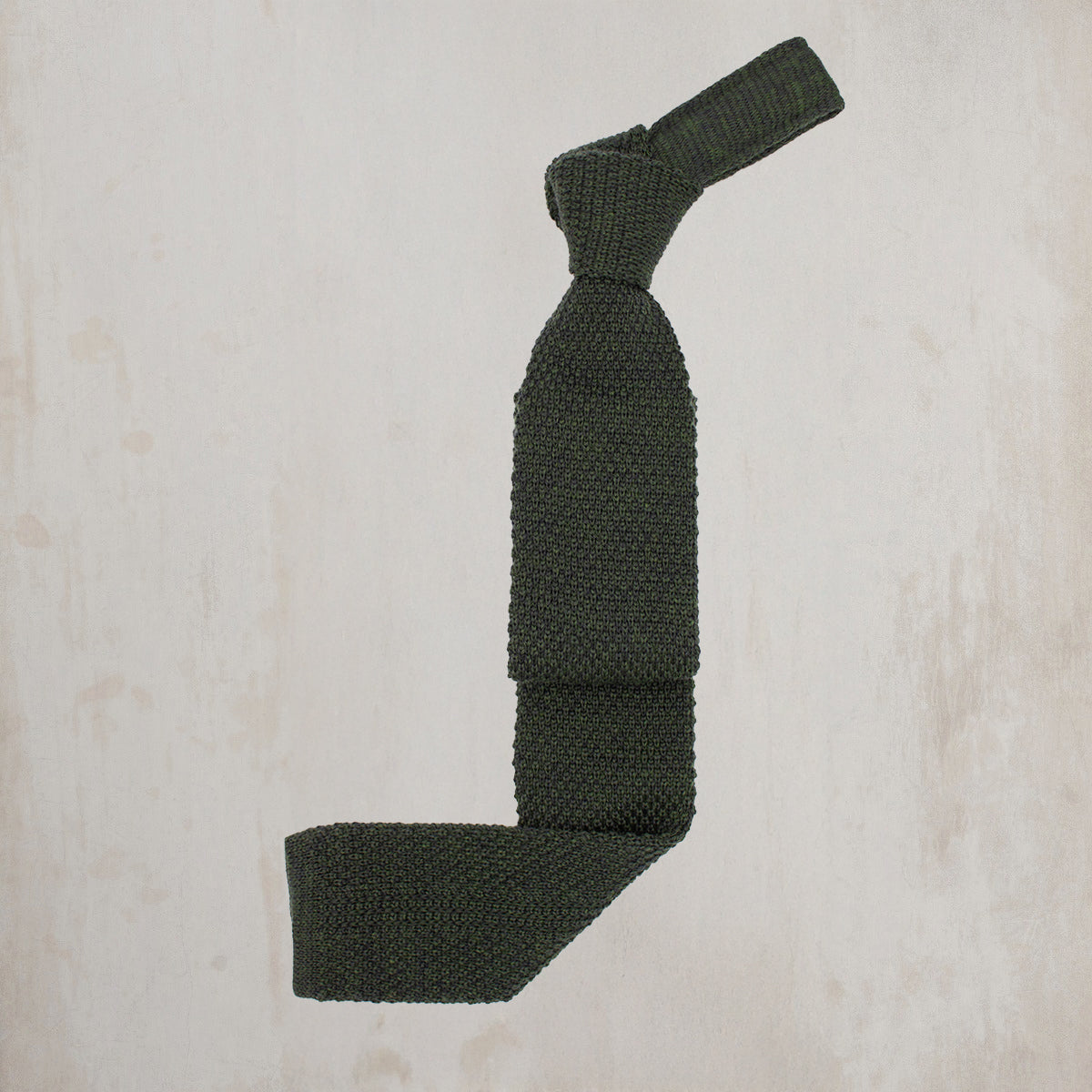 Knitted Woollen Tie in Dark Green