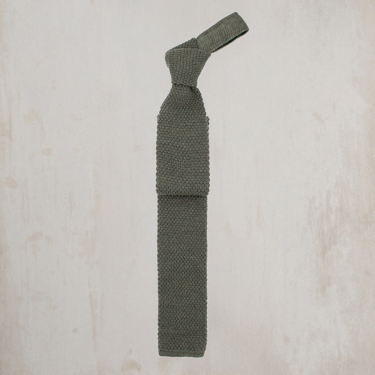Knitted Woollen Tie in Sage