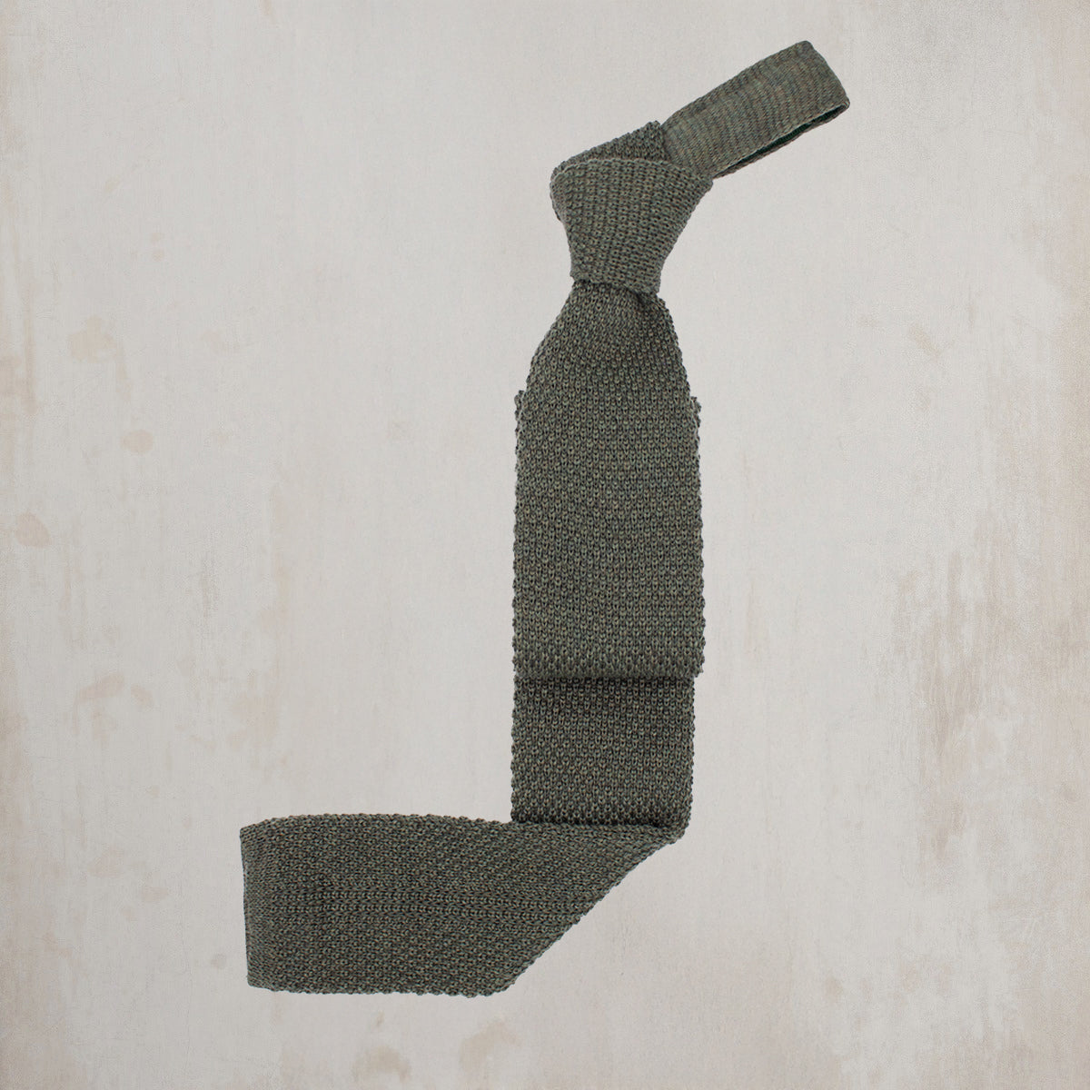 Knitted Woollen Tie in Sage