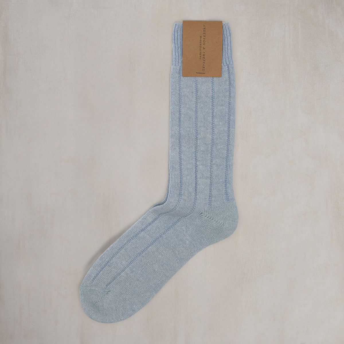 Soft Shetland and Cashmere Socks in Light Sky