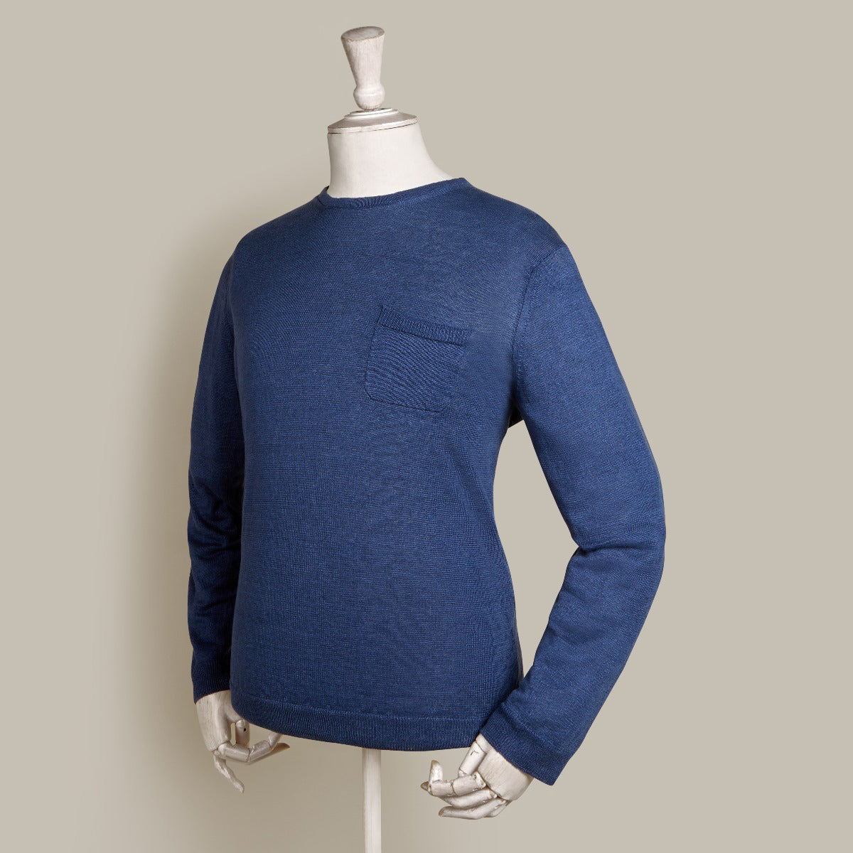 Linen Knitted Sweater In Navy