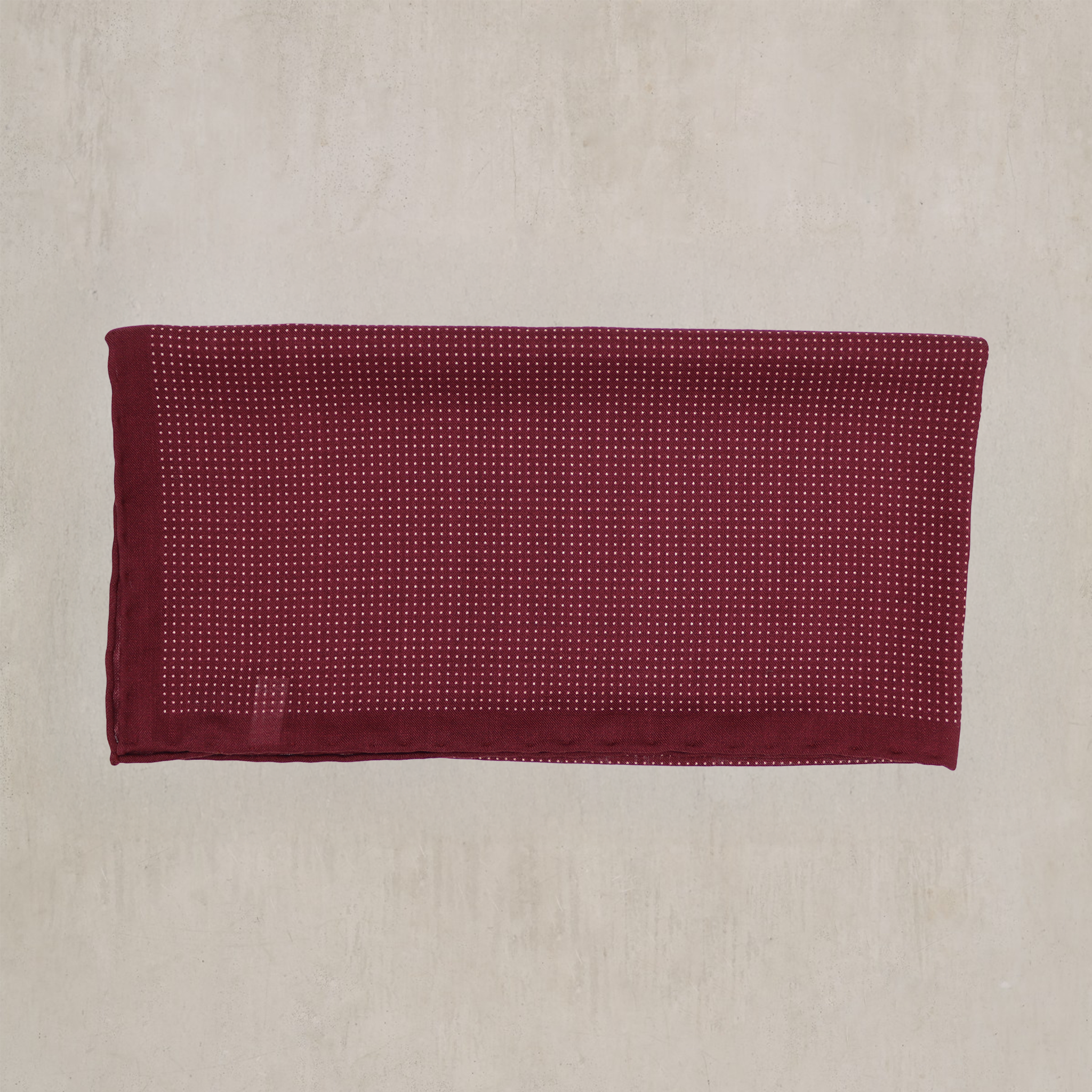 Wool and Silk Mini-Dot Neckerchief in Burgundy