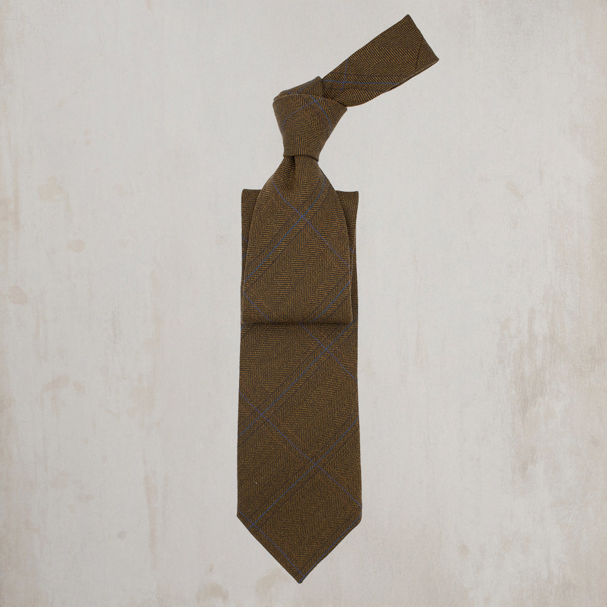 Overcheck Herringbone Tie in Brown