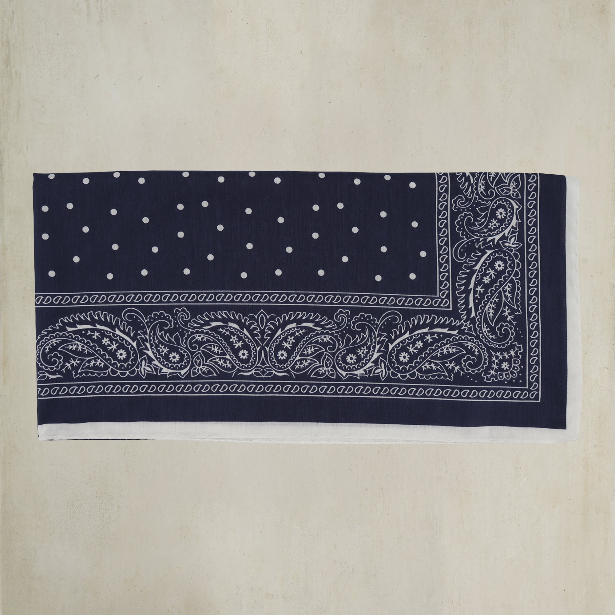 Paisley with Spots Neckerchief in Navy
