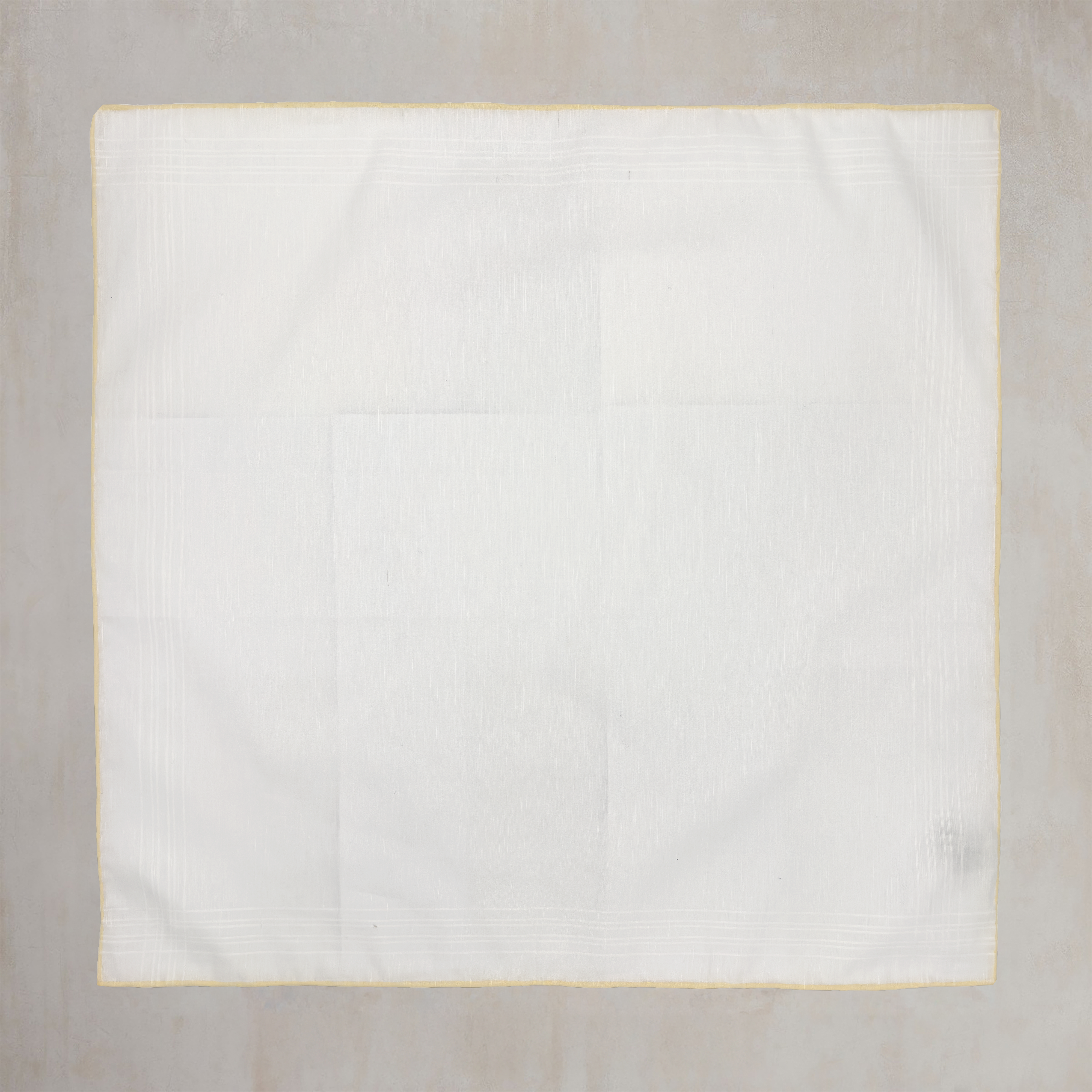Self Checked Patterned Pocket Square In White