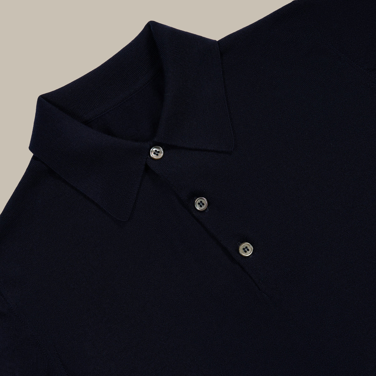 Short Sleeve Lightweight Merino Polo Shirt In Navy
