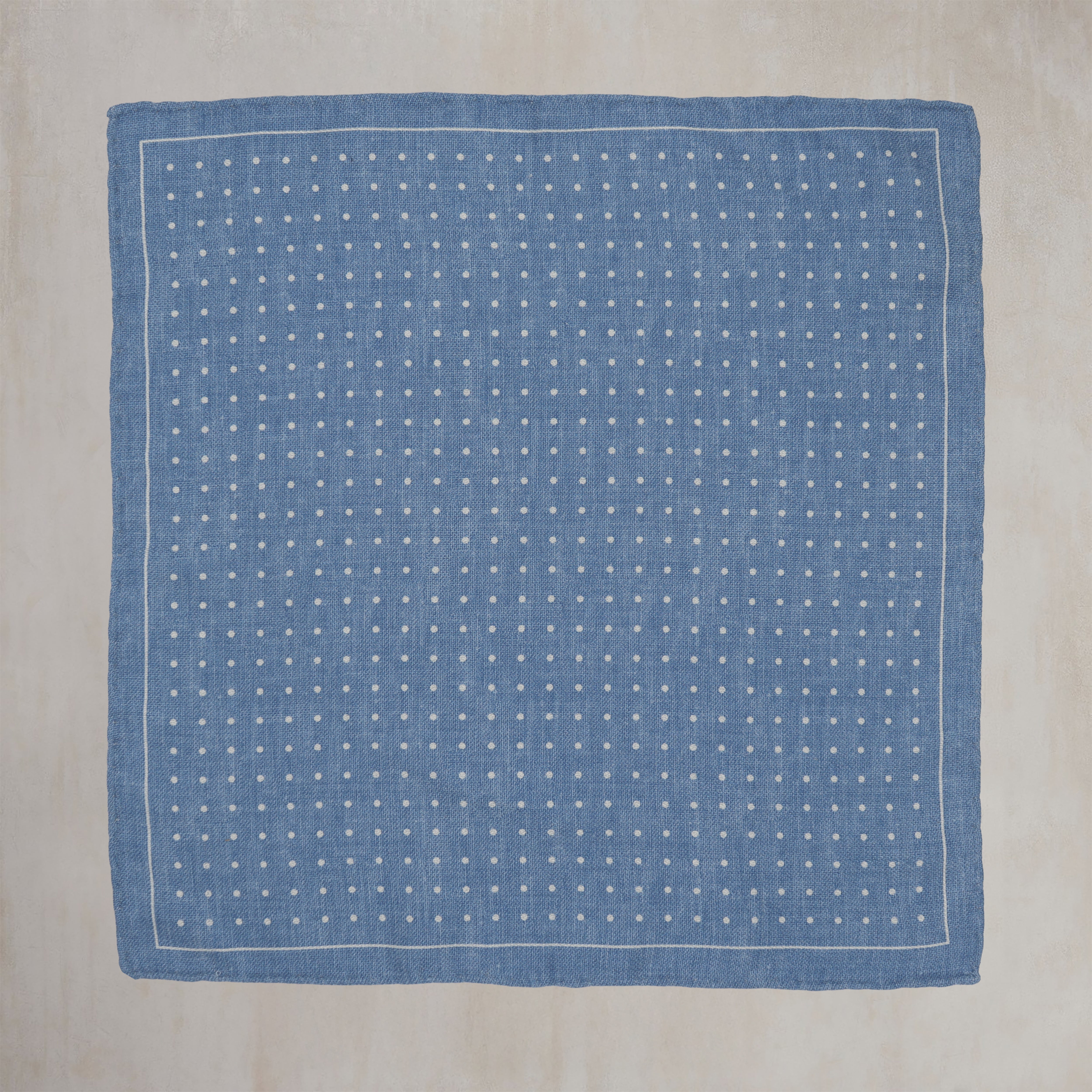 Silk Spotted with Edge Pocket Square in Sky