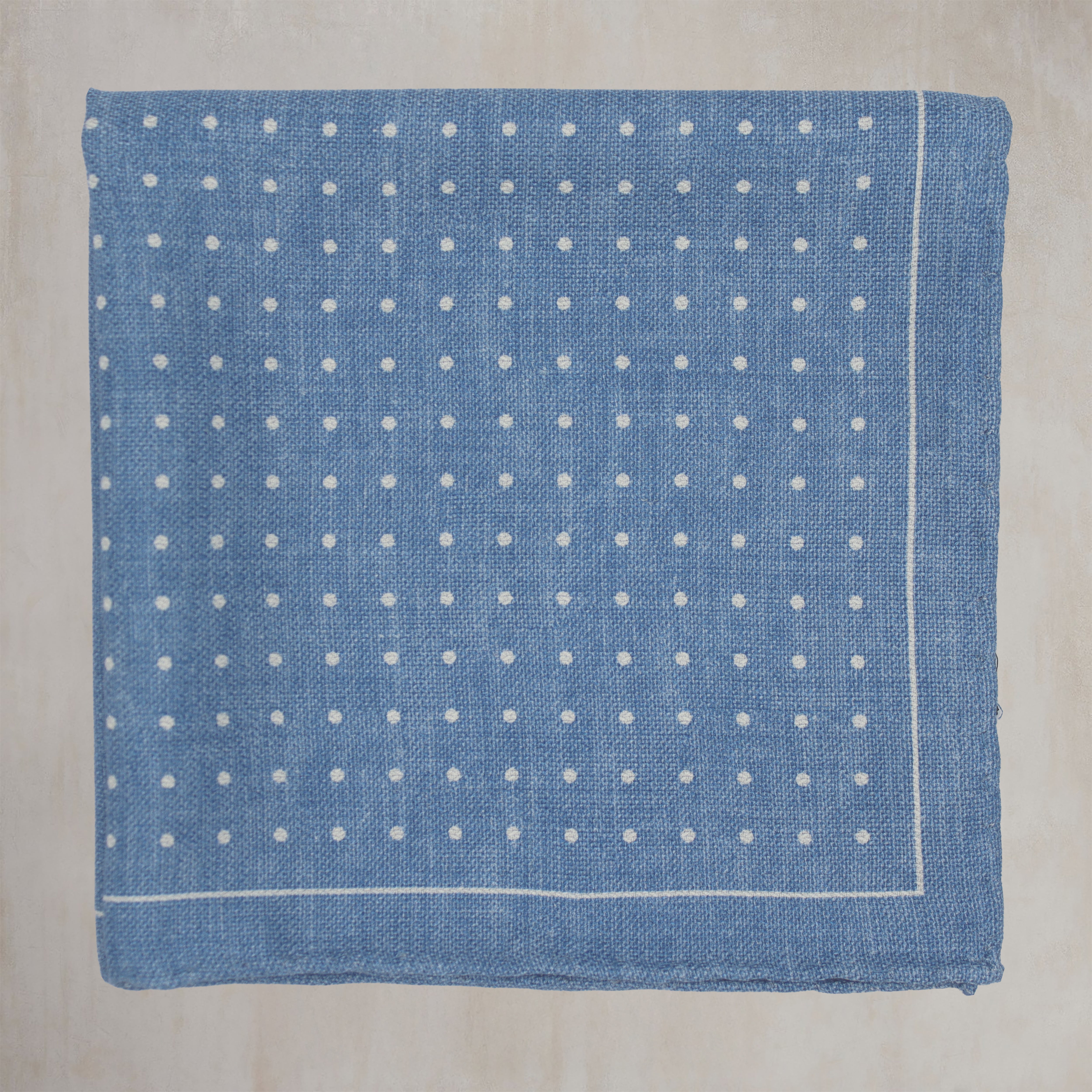 Silk Spotted with Edge Pocket Square in Sky