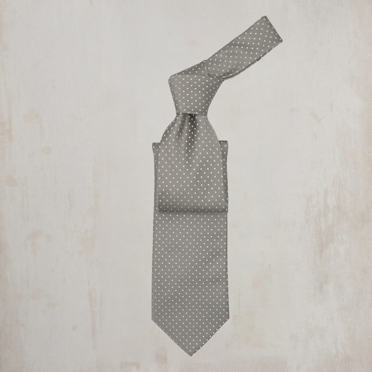 Spotted Silk Woven Tie in Natural