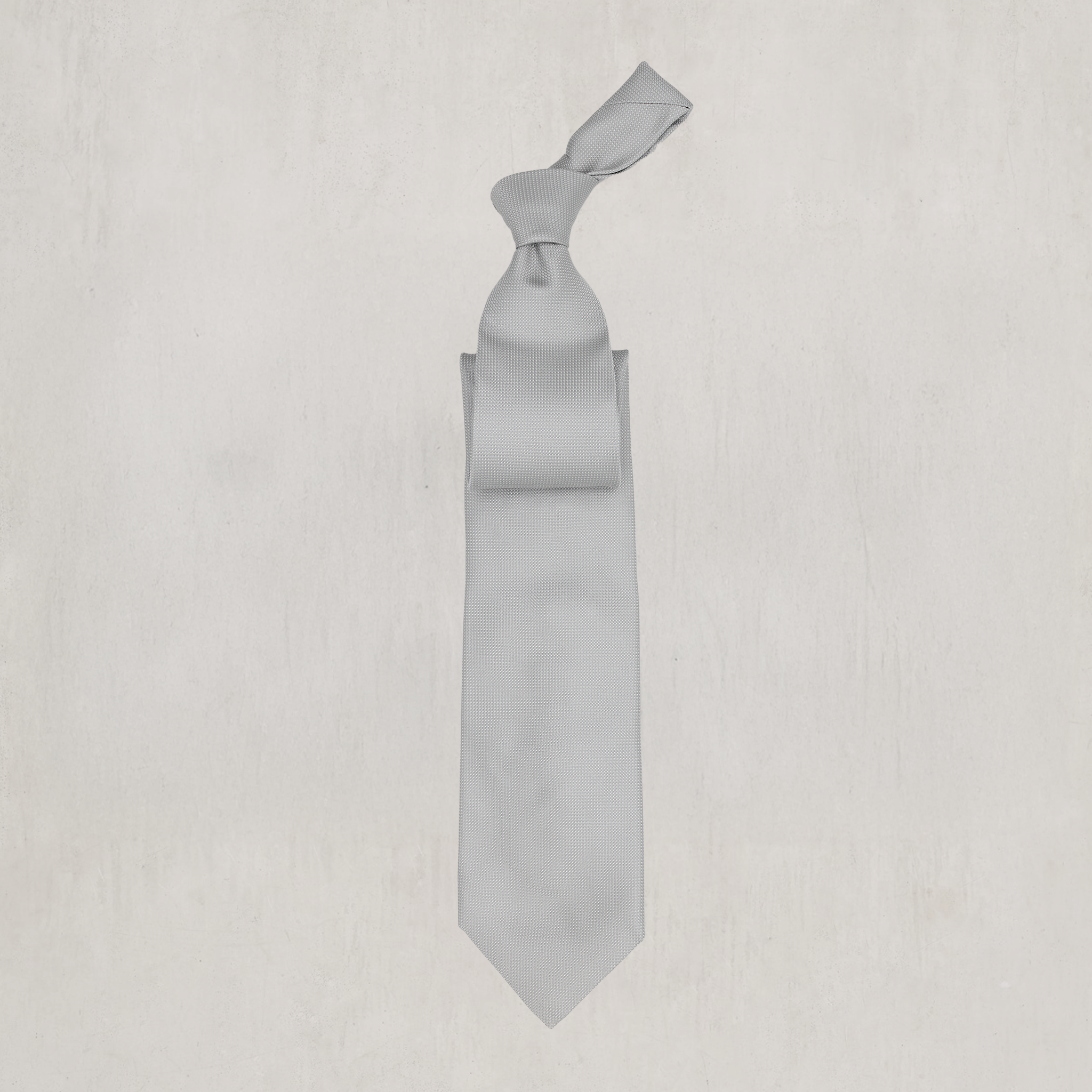 Mini-Spot Silk Woven Tie in White and Navy