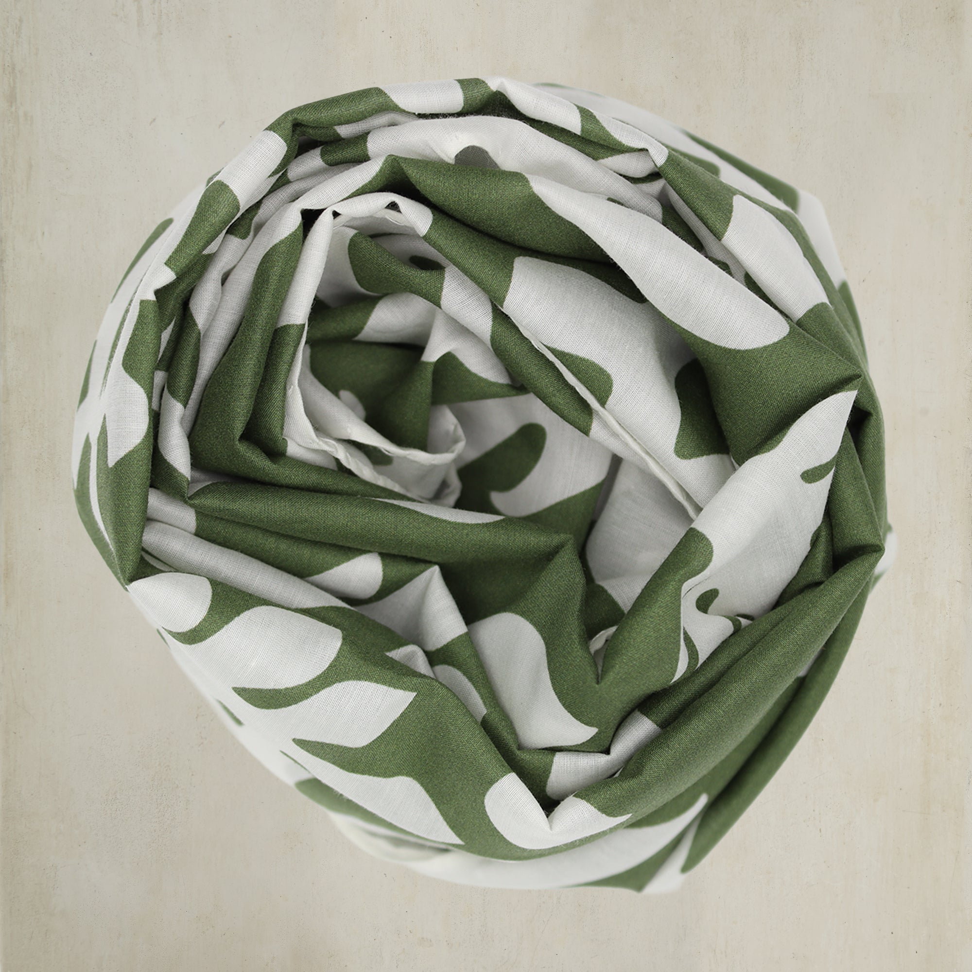 Cotton And Silk Turtle Print Scarf in Green