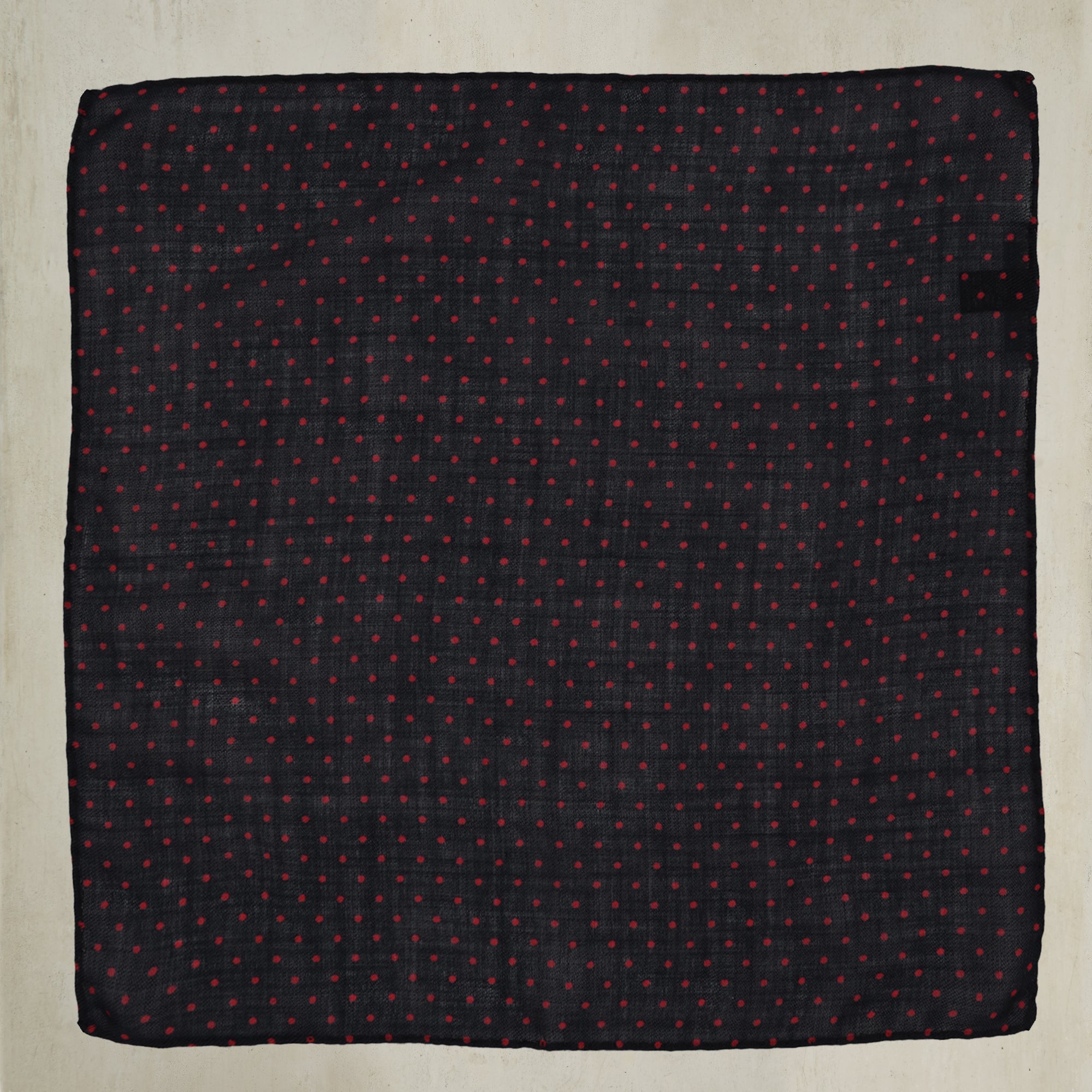 Wool and Cashmere Spotted Pocket Square in Red