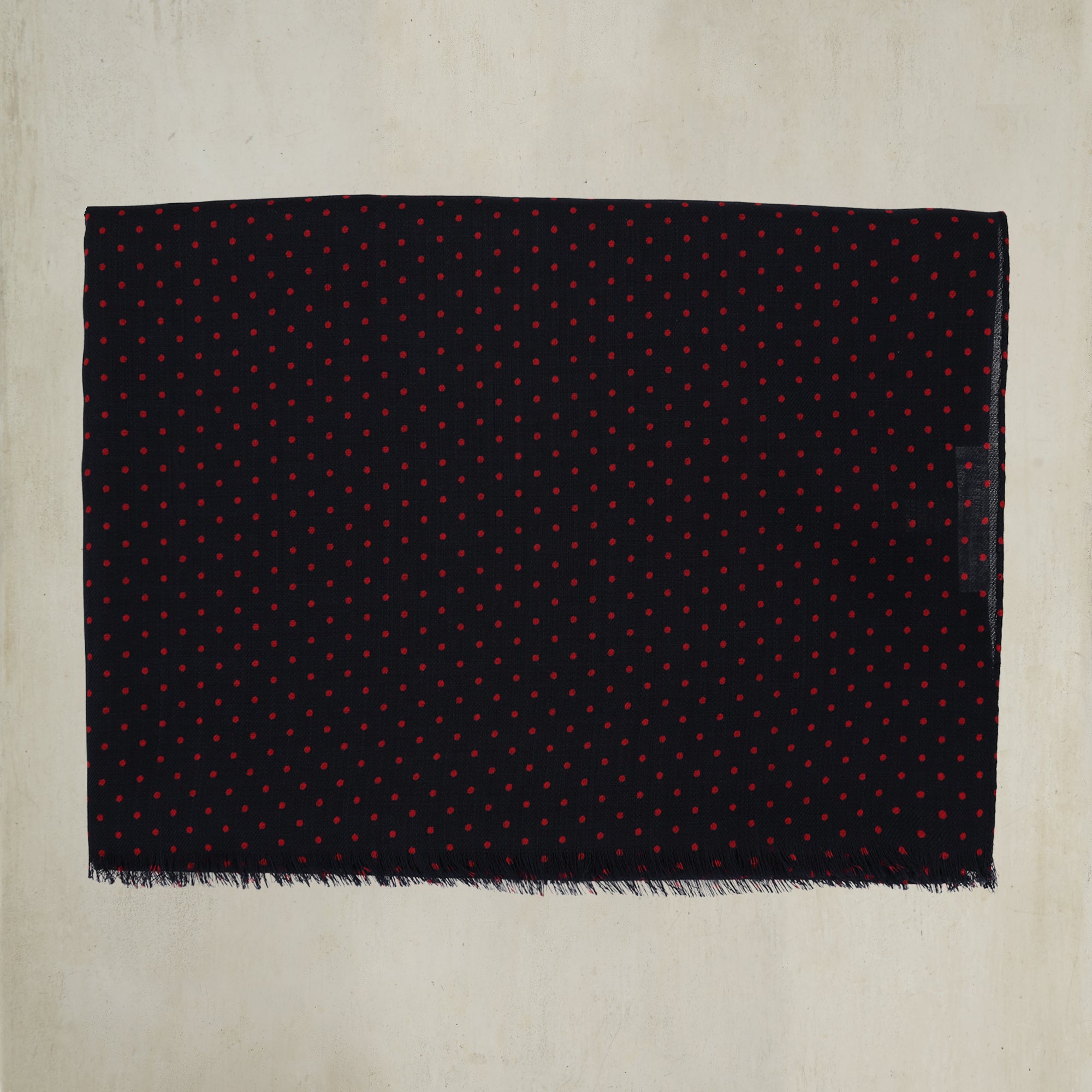 Wool and Cashmere Spotted Scarf in Red