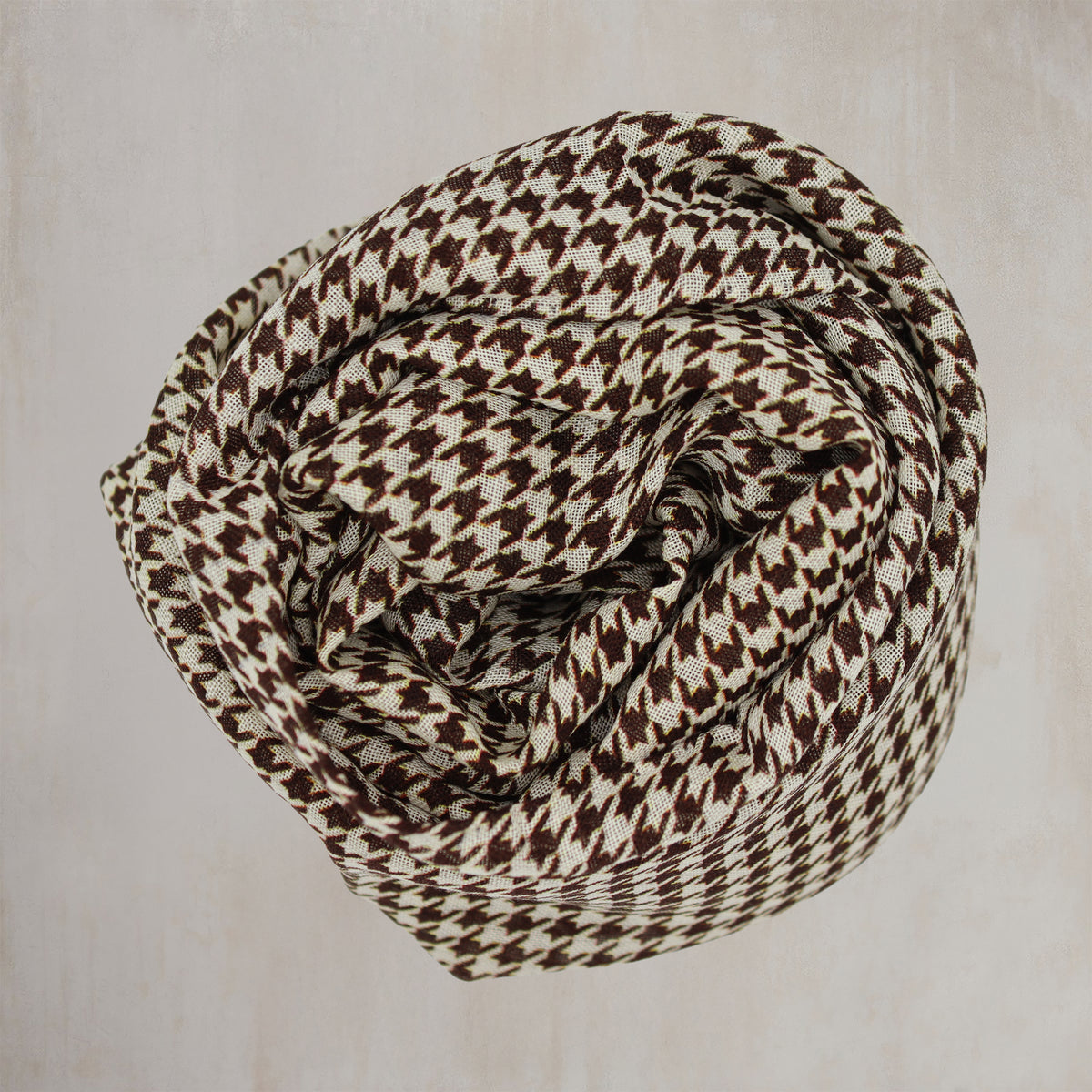 Wool Silk Houndstooth Scarf
